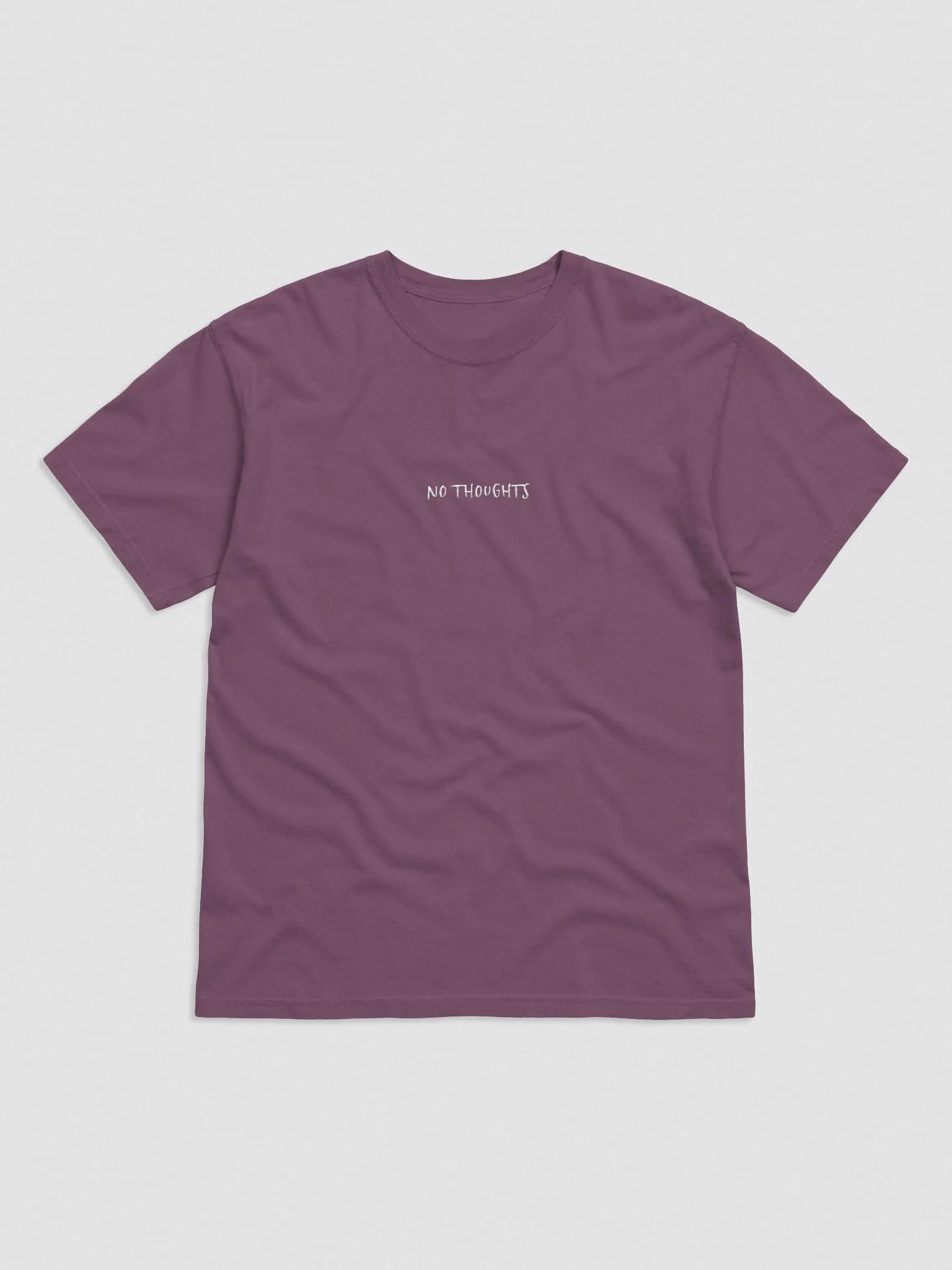 NEW - embroidered no thoughts unisex heavyweight t-shirt product image (1)