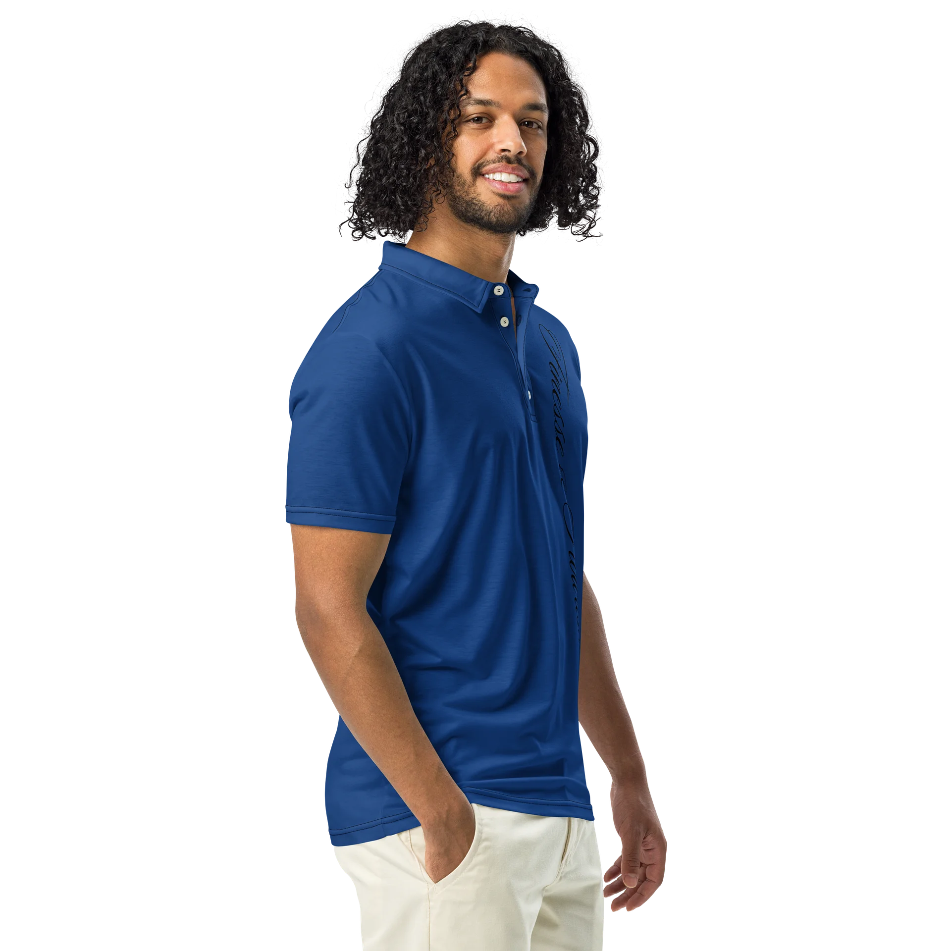 F&F Left Script Slim Fit Polo Shirt (NVY) product image (1)