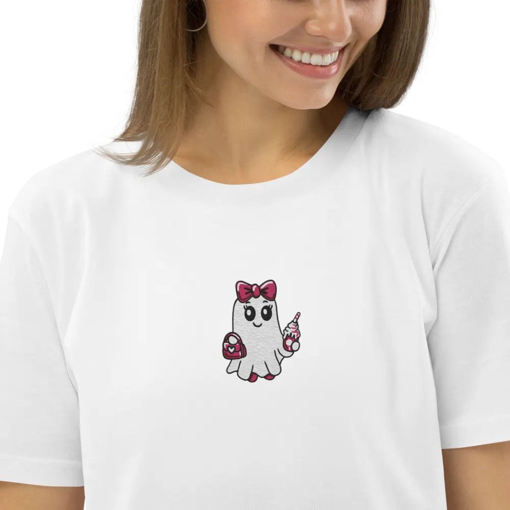 Cute Ghost Embroidered Organic Cotton Regular Fit T-Shirt product image (12)
