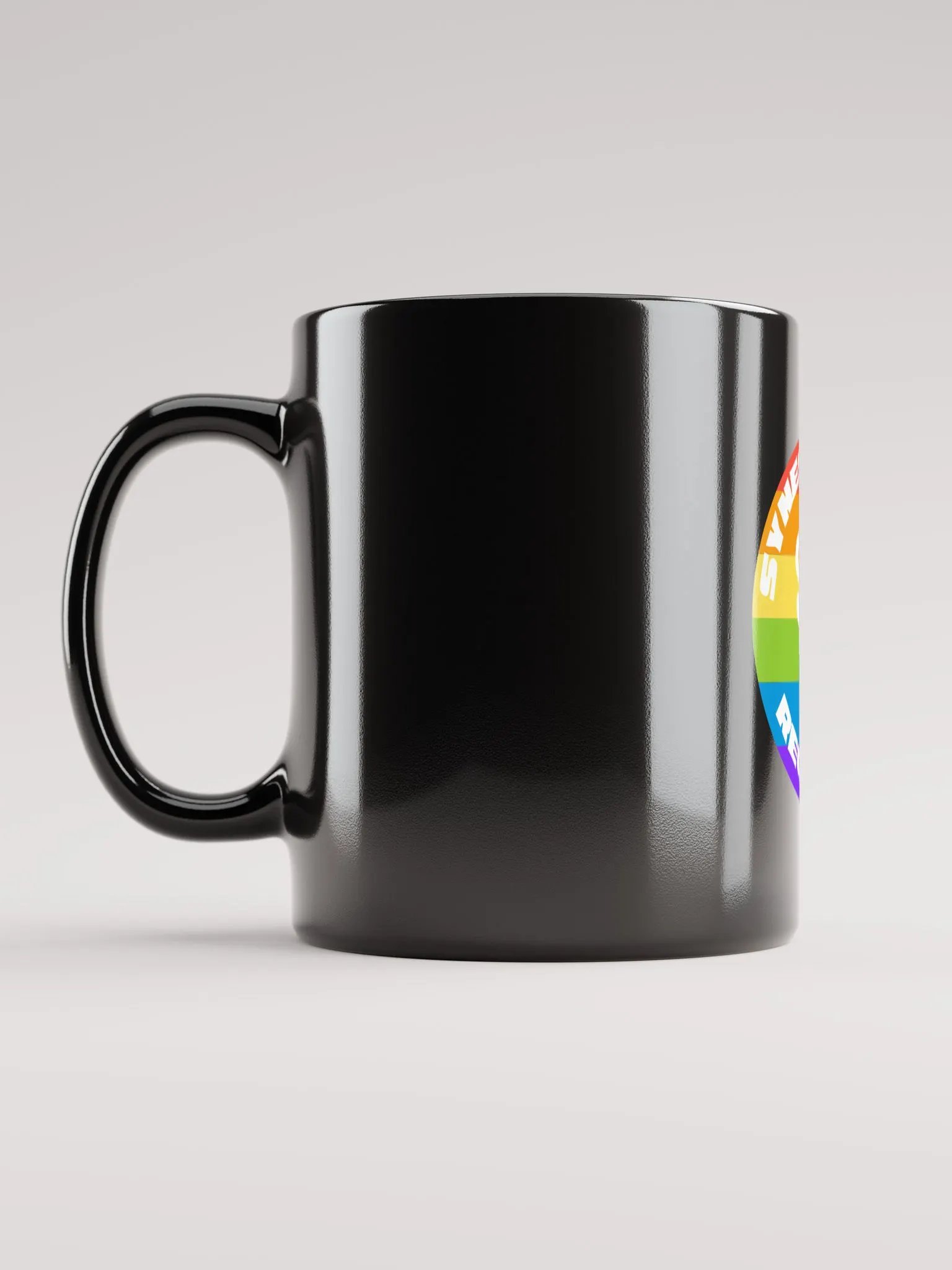 Synesthesia Records Rainbow Logo Mug BLK product image (5)