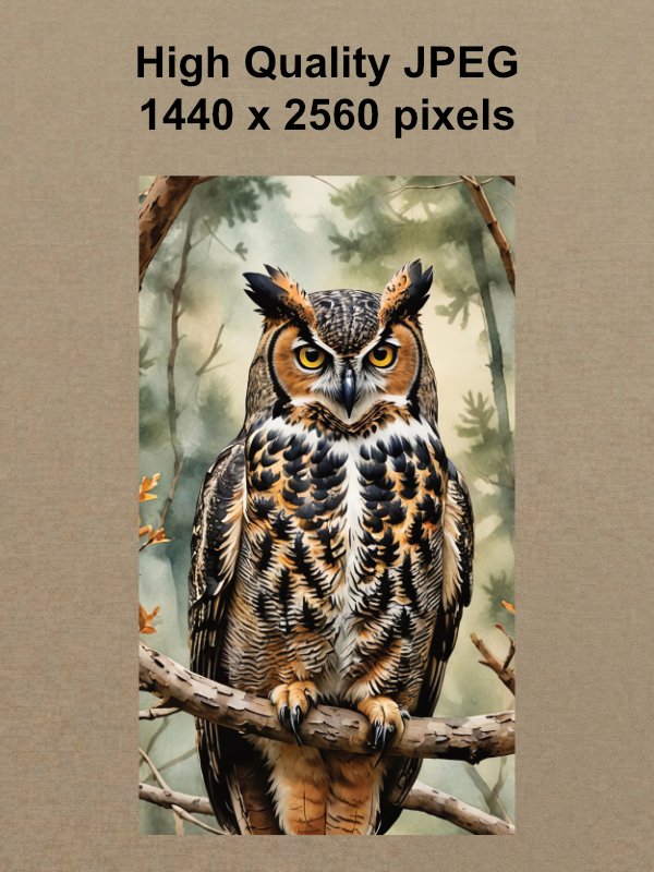 Great Horned Owl Phone Wallpaper product image (2)