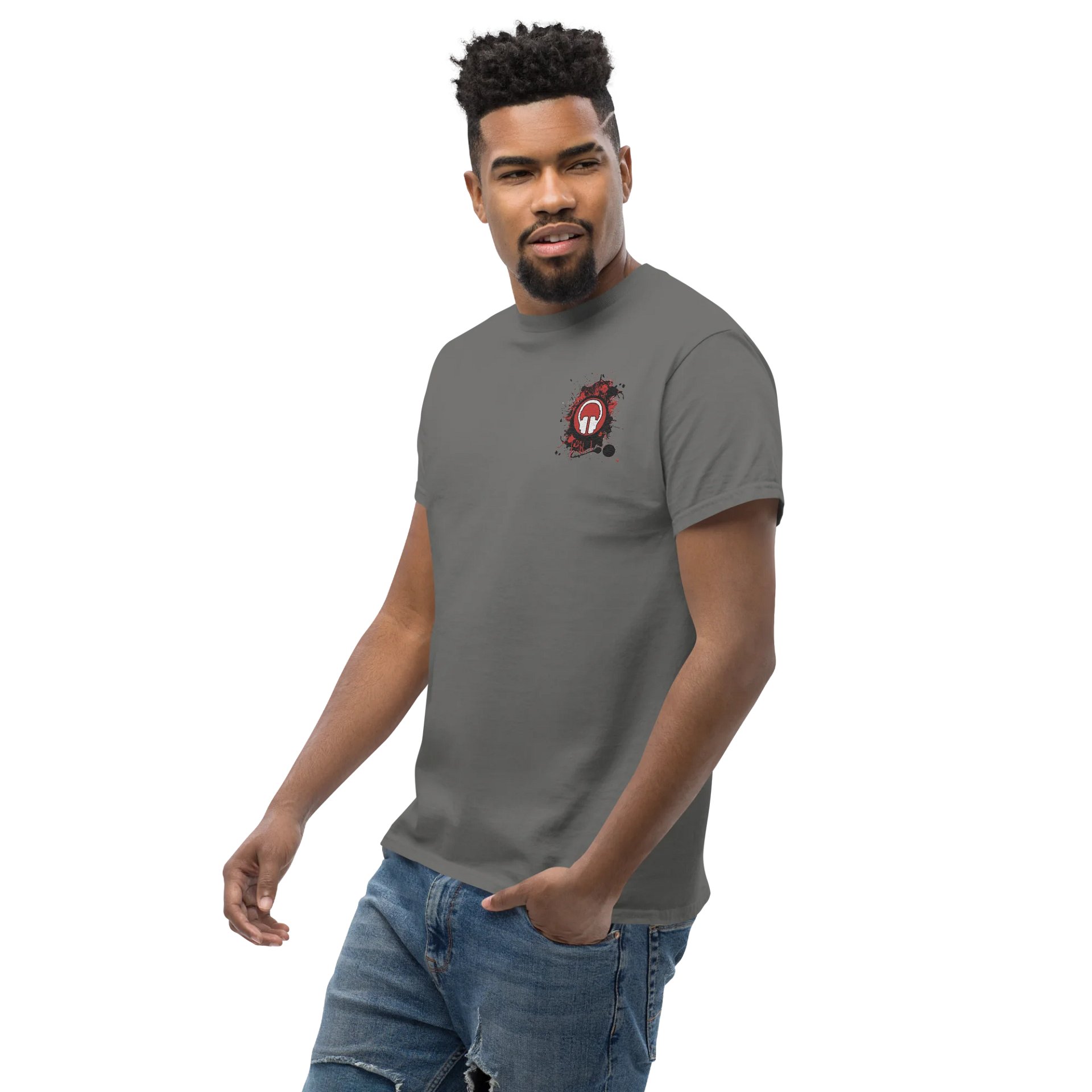 Paint Splat Headphones Embroidered Gildan Heavyweight T-Shirt product image (52)