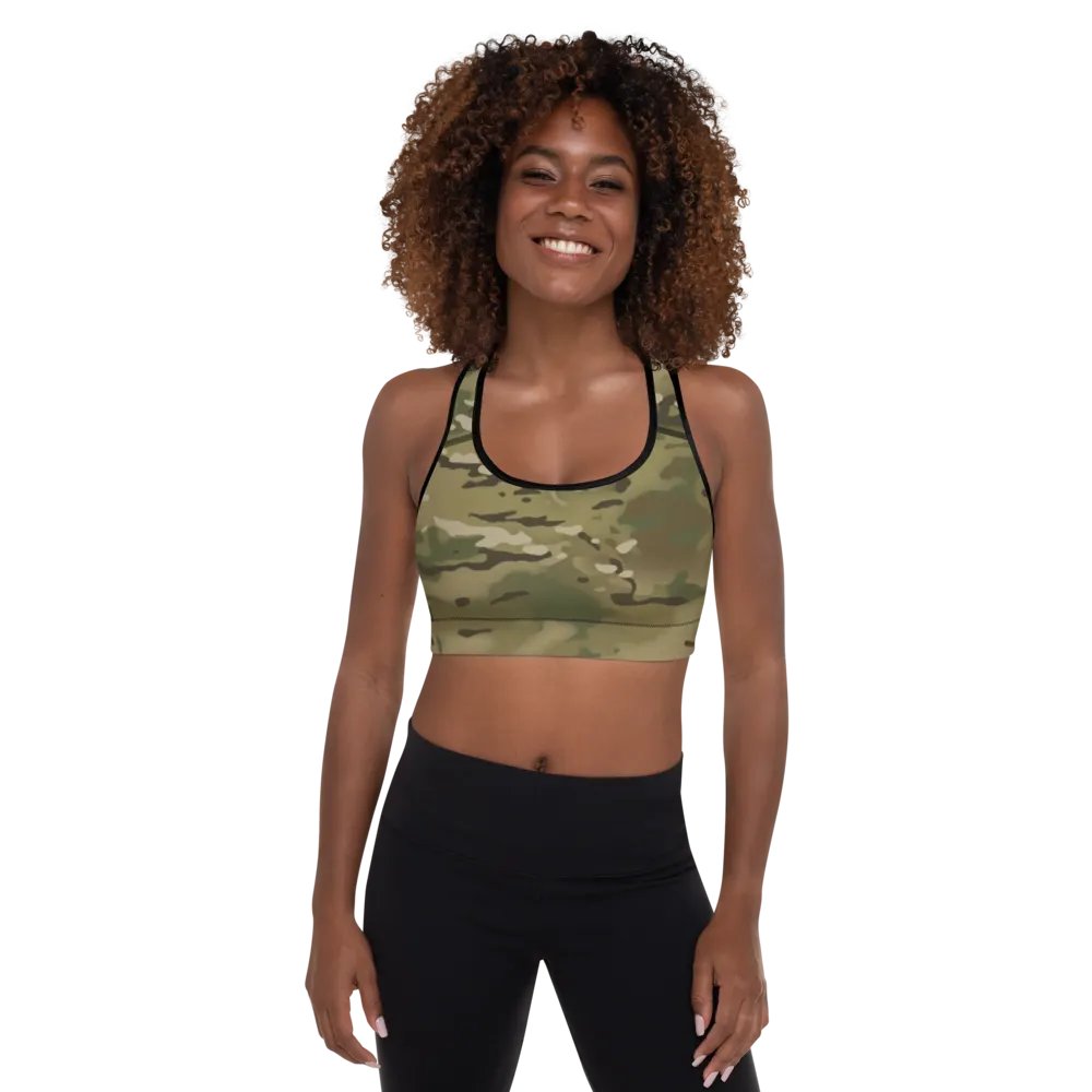 Faithful Camo: Proverb 3:25 Padded Sports Bra - Multicam product image (1)