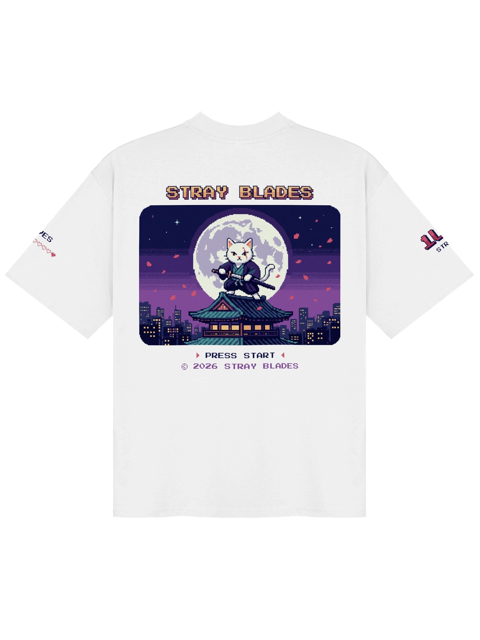 PRESS START Pixel Tee — White product image (1)