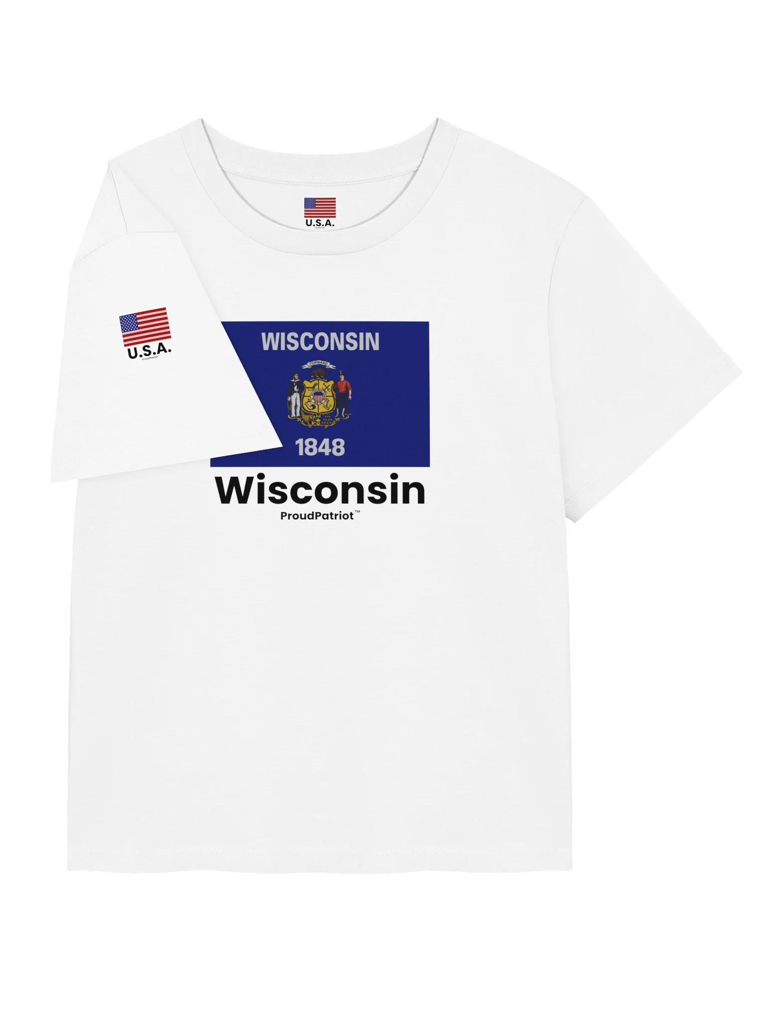 Wisconsin Women's Ribbed Neck T-Shirt product image (7)