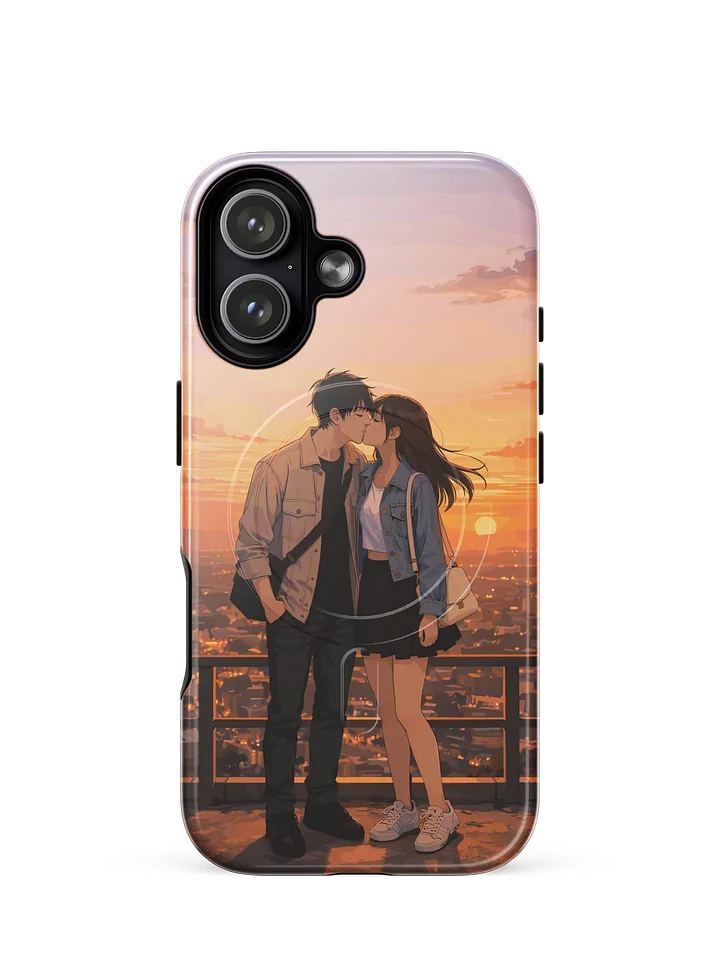 Anime couple sunset kiss on the city iPhone® Tough Case product image (1)