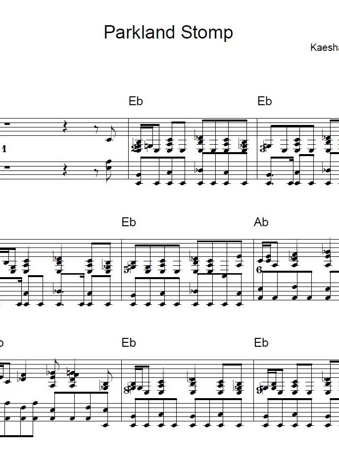 Parkland Stomp - Blues piano - Piano sheet music product image (1)