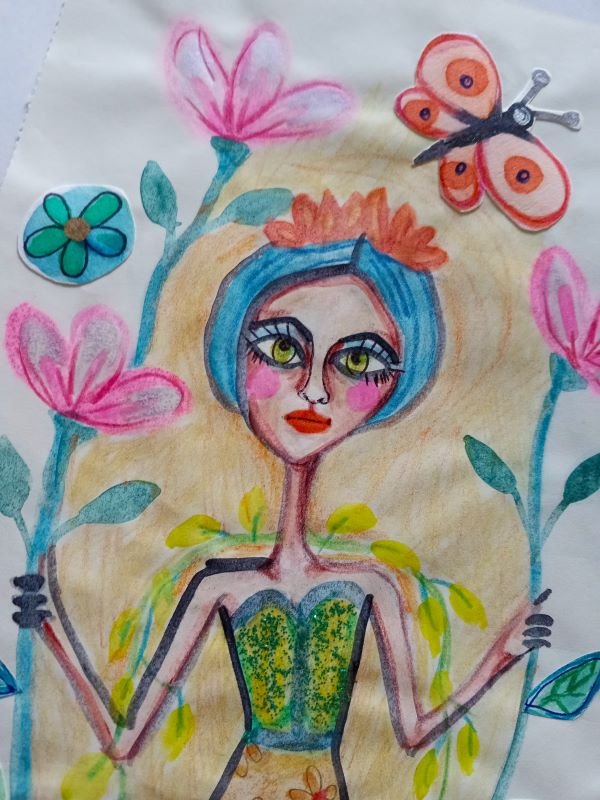 FRIDA KAHLO & Butterfly PAINTING product image (2)