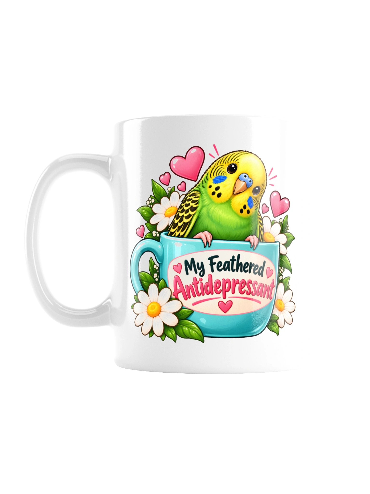 My Feathered Antidepressant – Cute Budgie Mug product image (2)