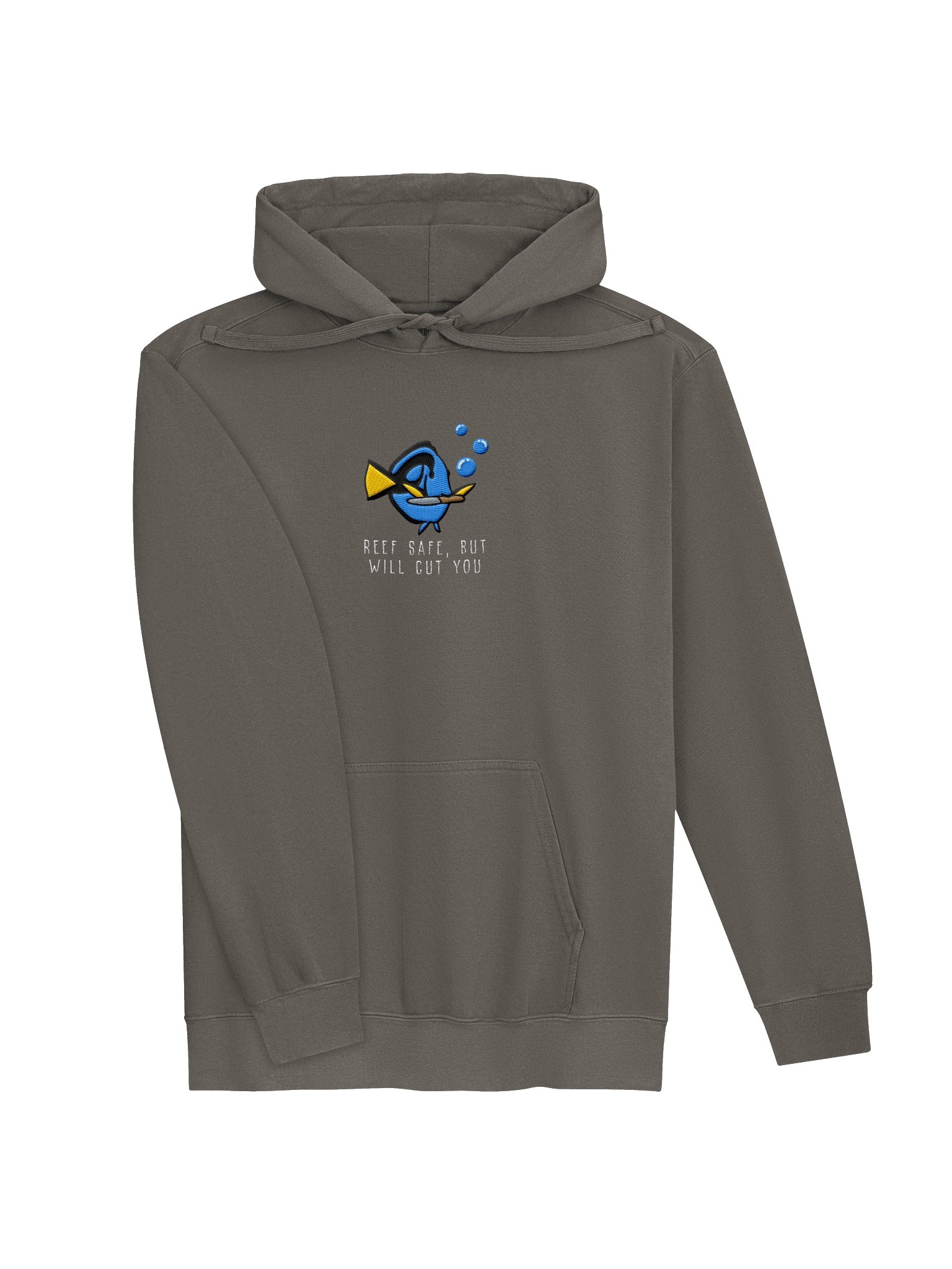 Angry Blue Tang Embroidered Premium Hoodie | Saltwater Reef Aquarium Fish & Marine Life Apparel product image (6)