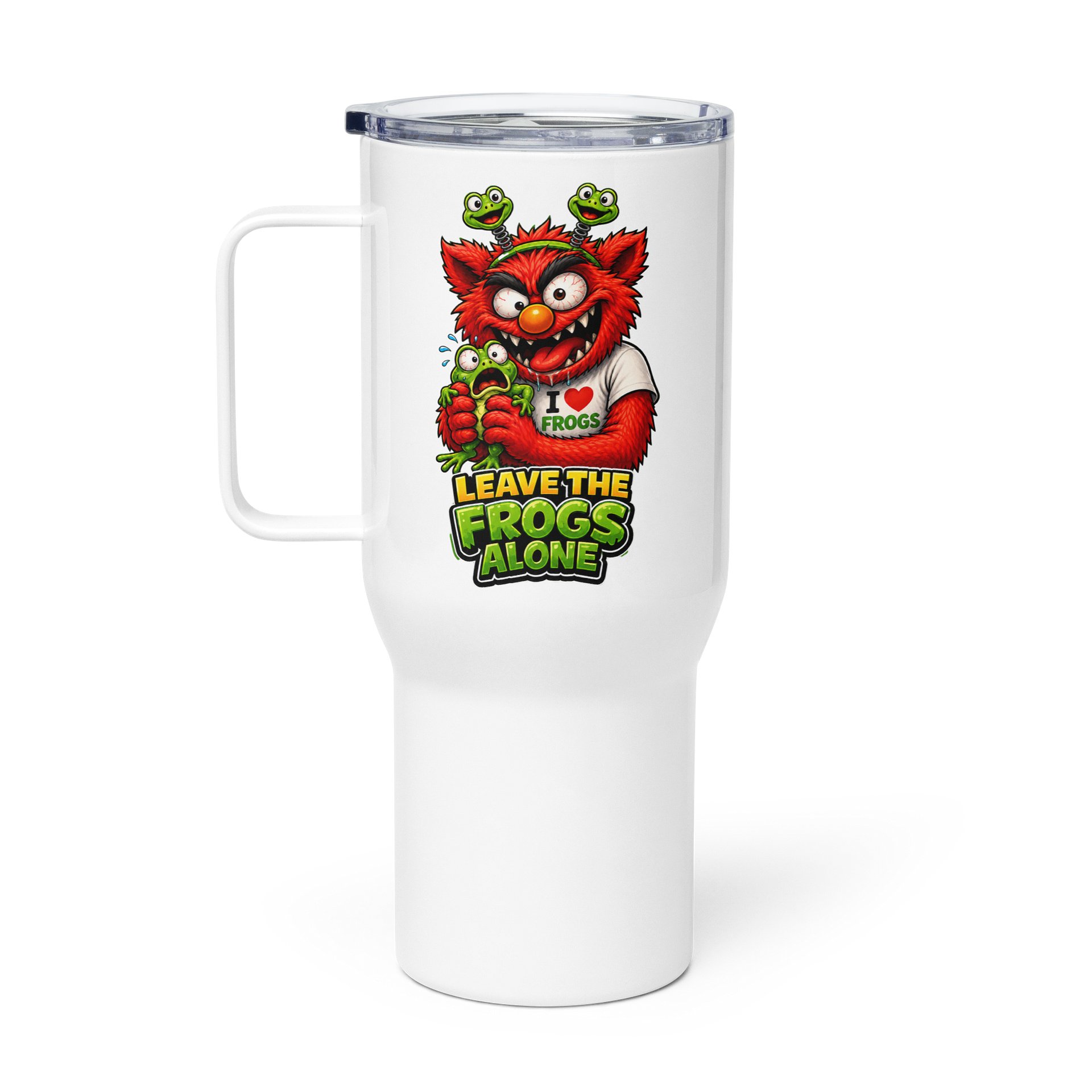 ''Leave The Frogs Alone'' Travel Mug with a Handle product image (1)