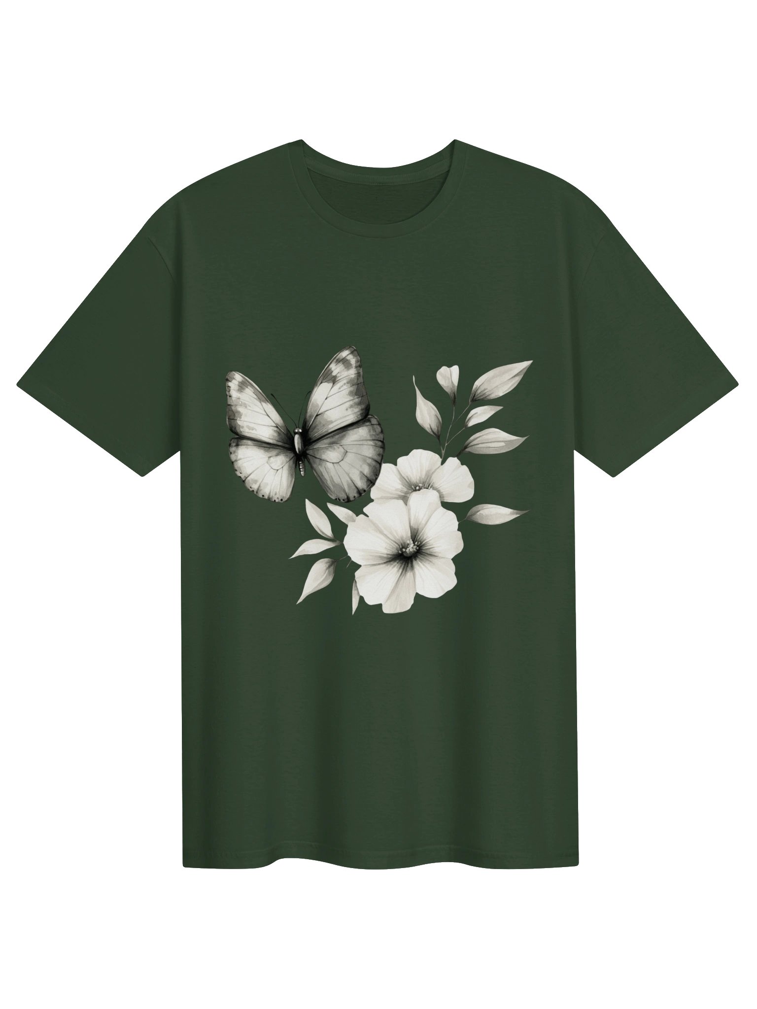Butterfly & Floral T-Shirt | Vintage Botanical Graphic Tee for Nature Lovers product image (4)