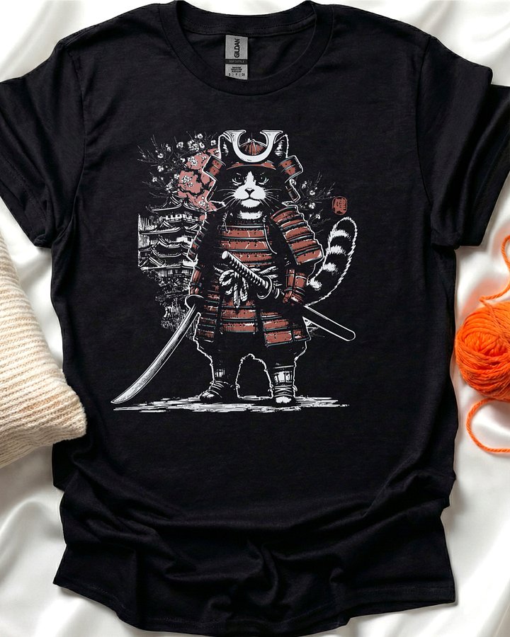 Samurai Cat Warrior T-Shirt product image (3)