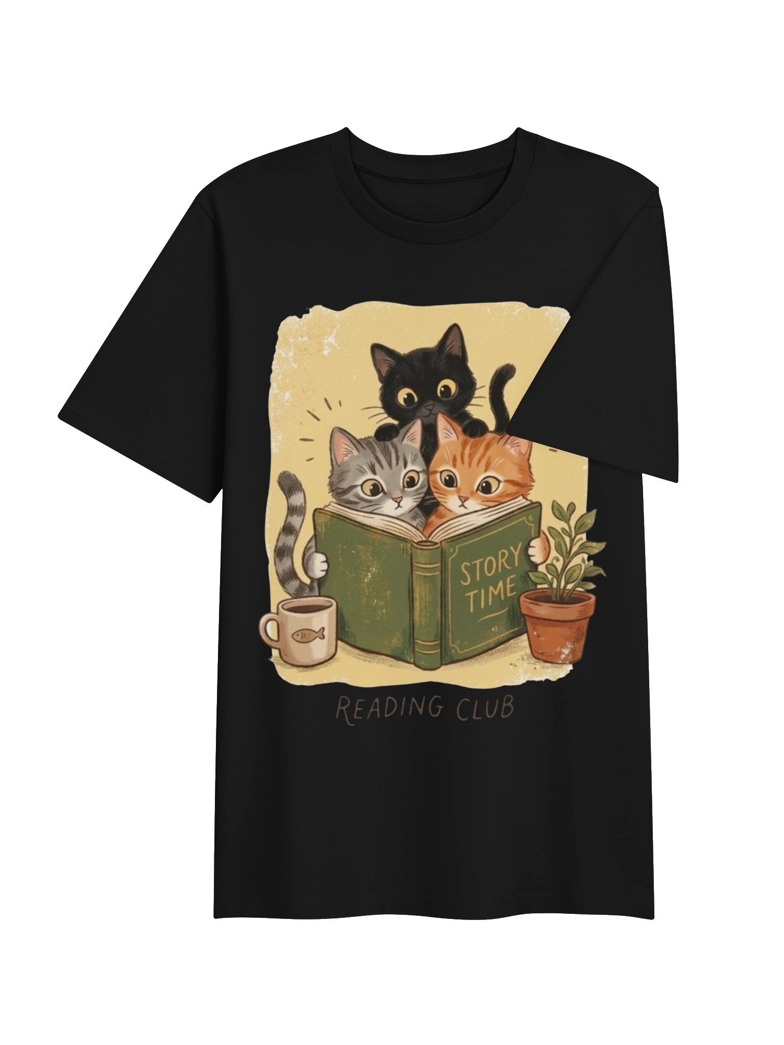 Vintage Cozy Cat Reading Club T-Shirt 📚🐱 product image (20)
