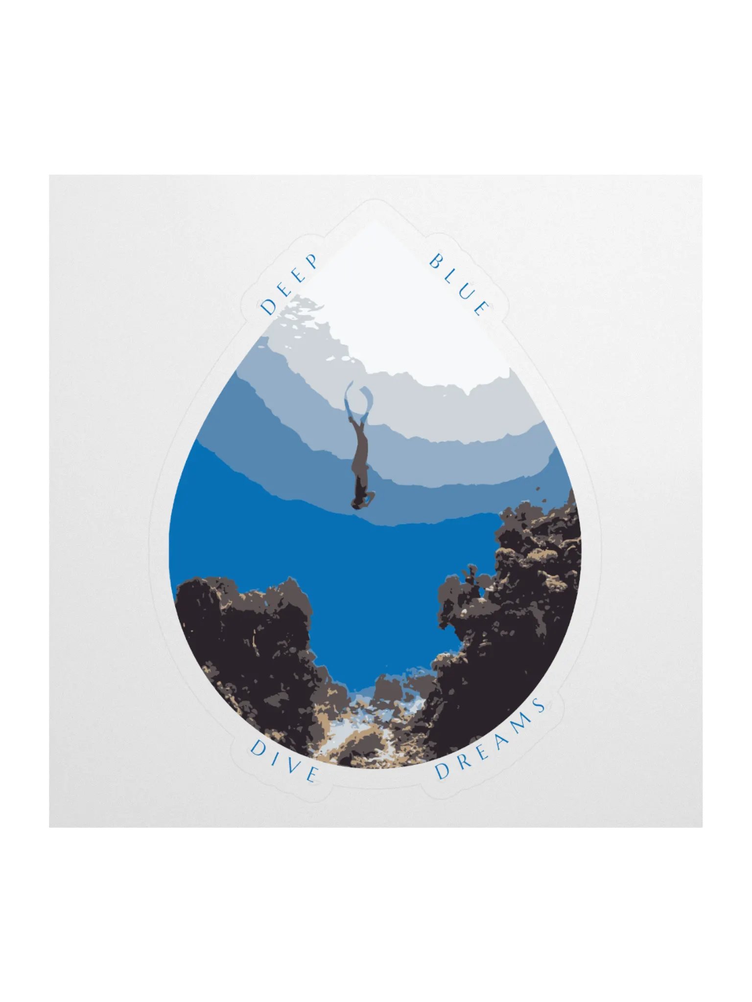 Aqua Droplet Diver Sticker product image (1)
