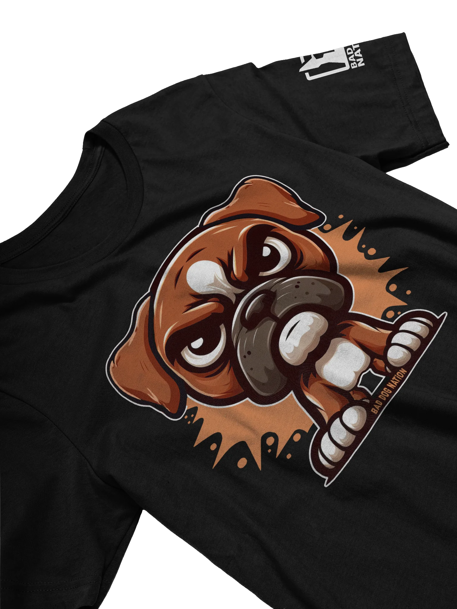 Boxer Angry Pup (natural ears) - Premium Adult Unisex T-shirt product image (2)