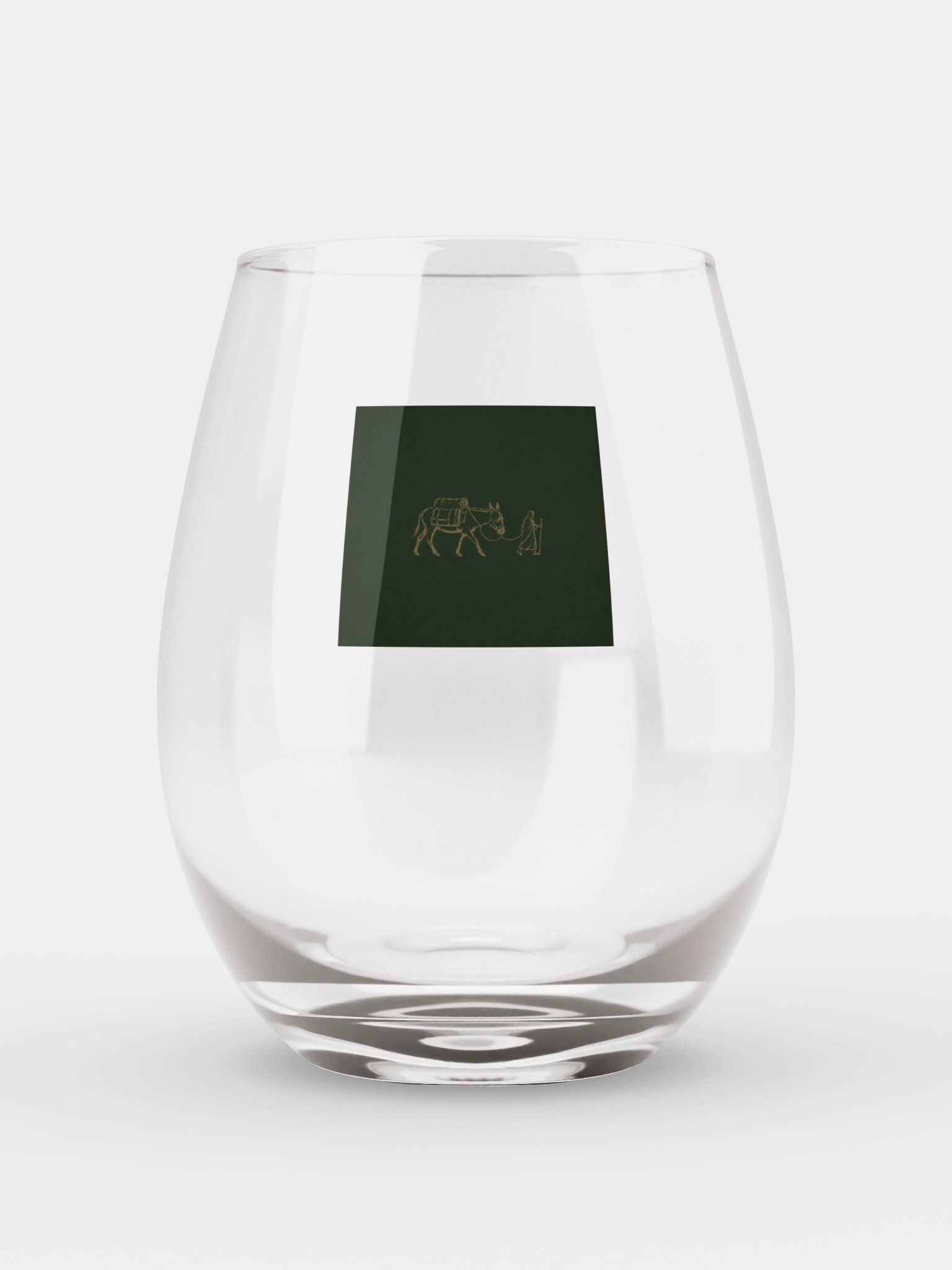 Donkey Pack Line Art Stemless Wine Glass product image (1)