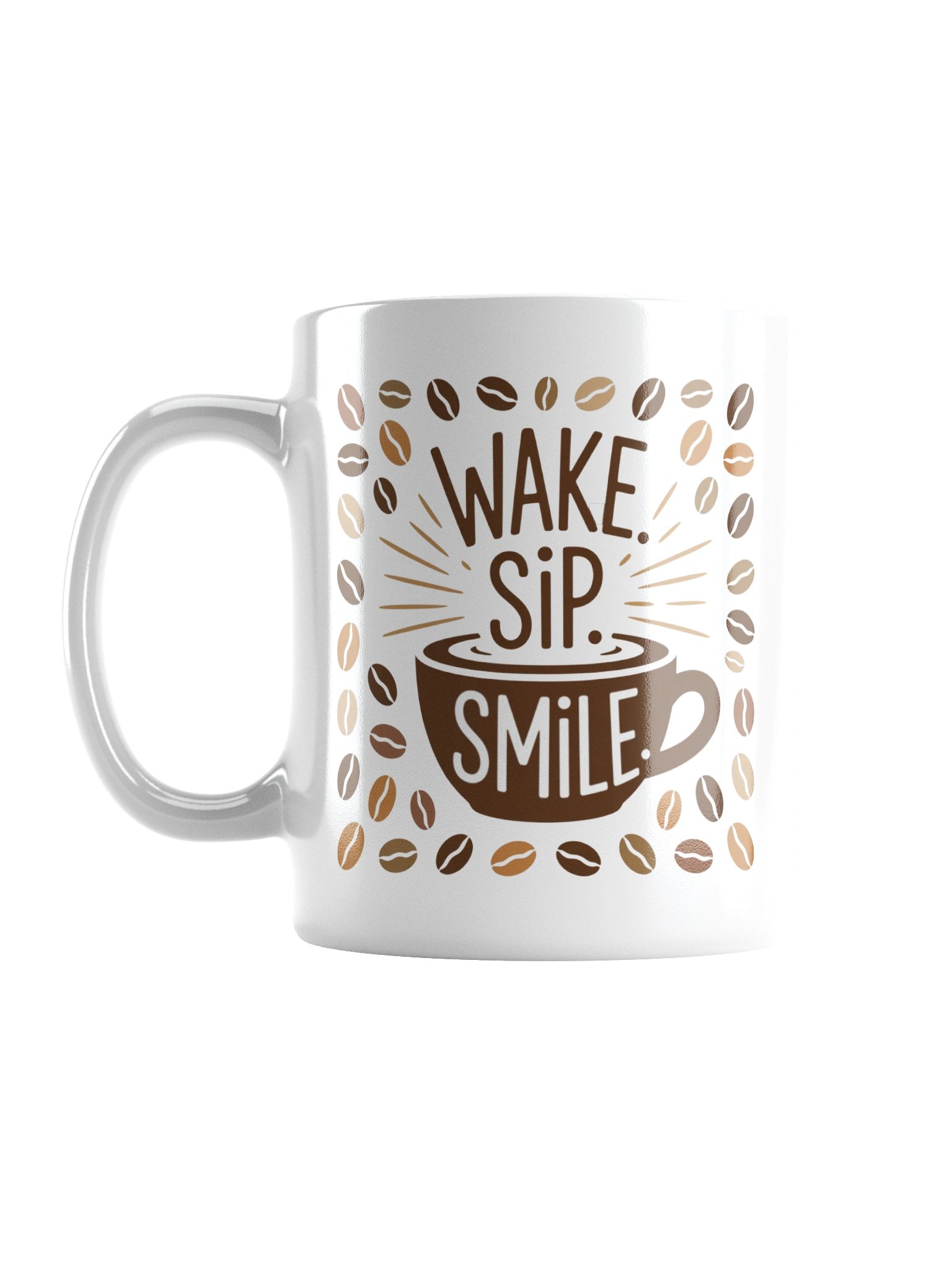 Wake Sip Smile Coffee Mug – Morning Motivation for Coffee Lovers product image (1)