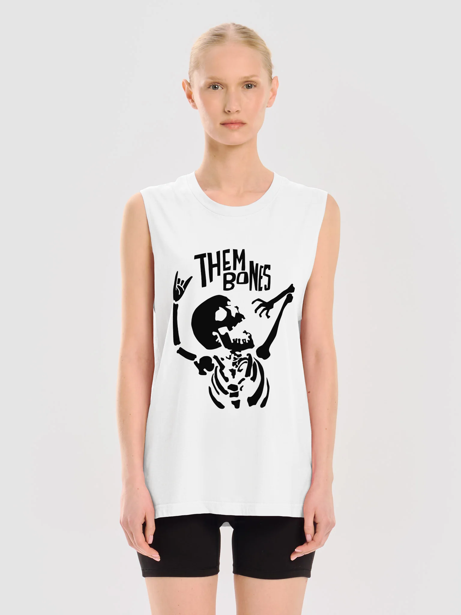 “Them Bones” Band Logo Muscle Tank, Light product image (3)