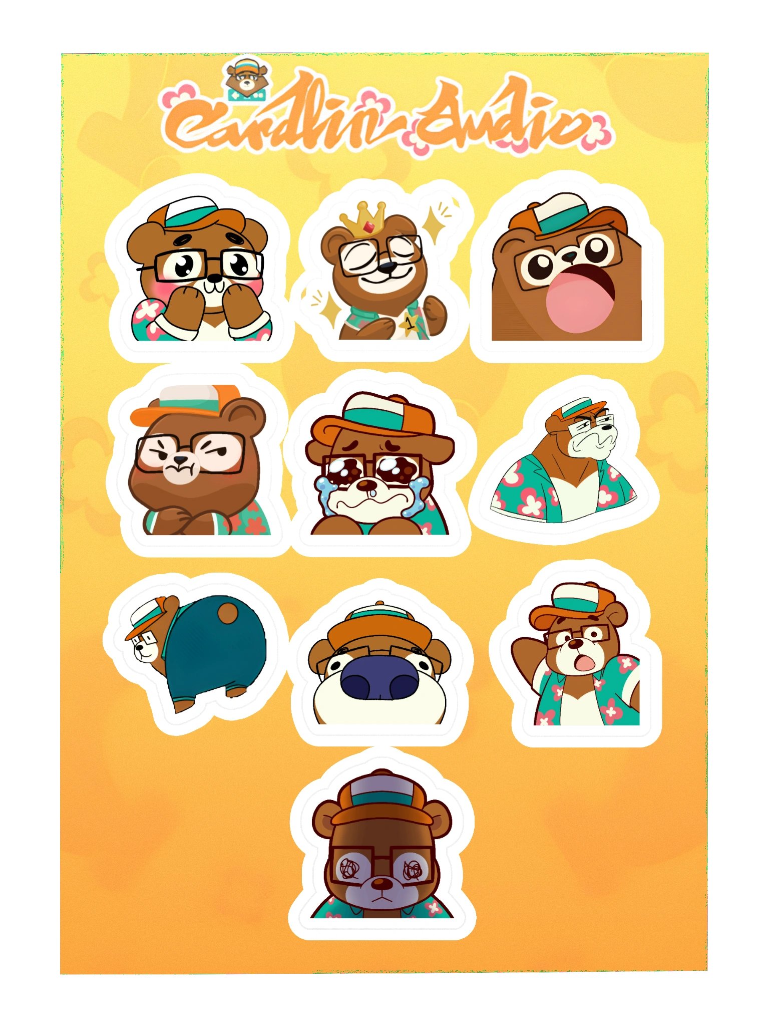 GameObear Cardigan-made Emotes Sticker Sheet product image (3)