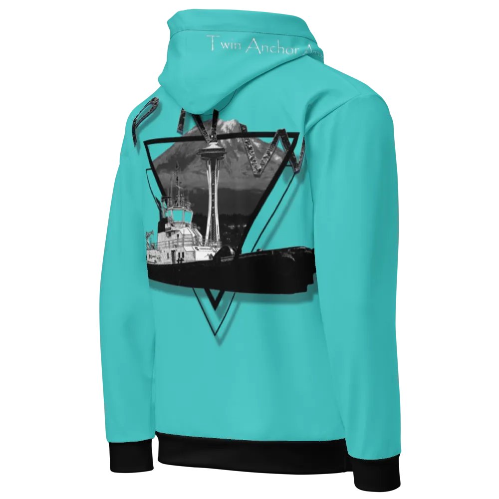 PNW - T - Mt Raine & Tug Response (Turquoise) – Performance Marine Wear | Twin Anchor Apparel North Current Line product image (5)