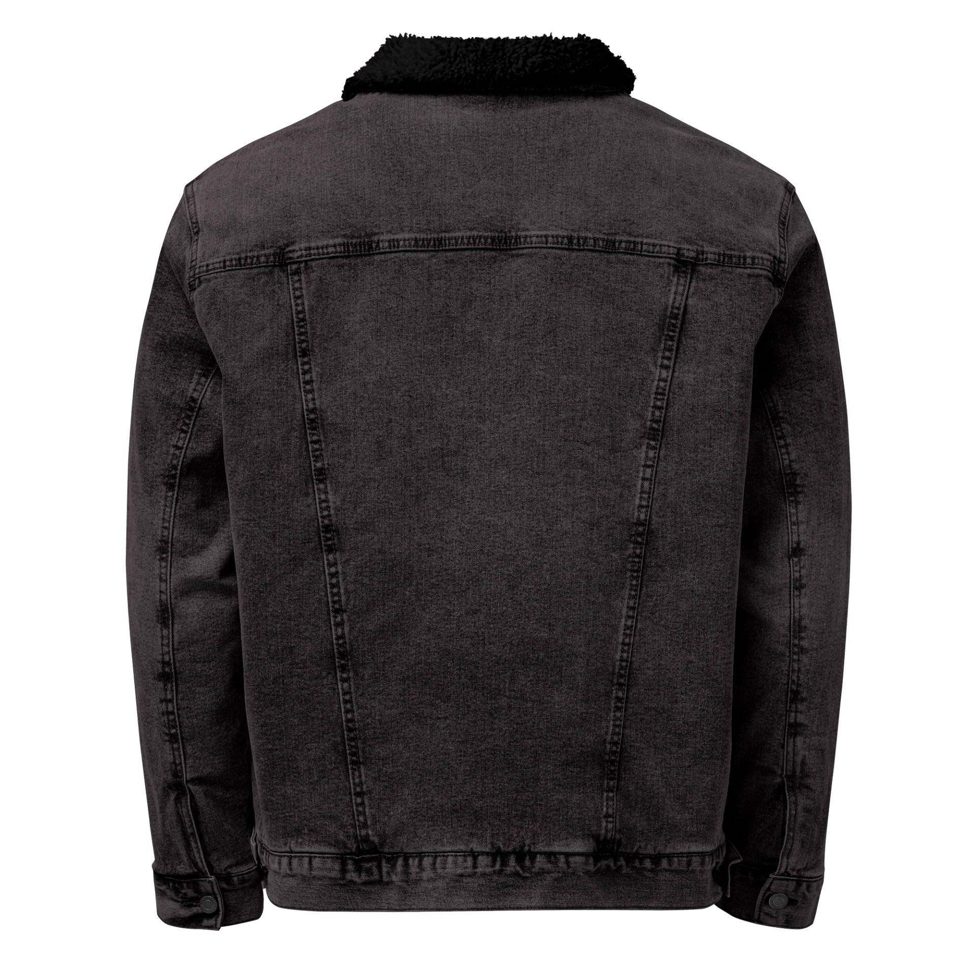 Astro Unisex Sherpa Denim Jacket - Black & Light Denim, Cosmic Design, Heavyweight product image (2)