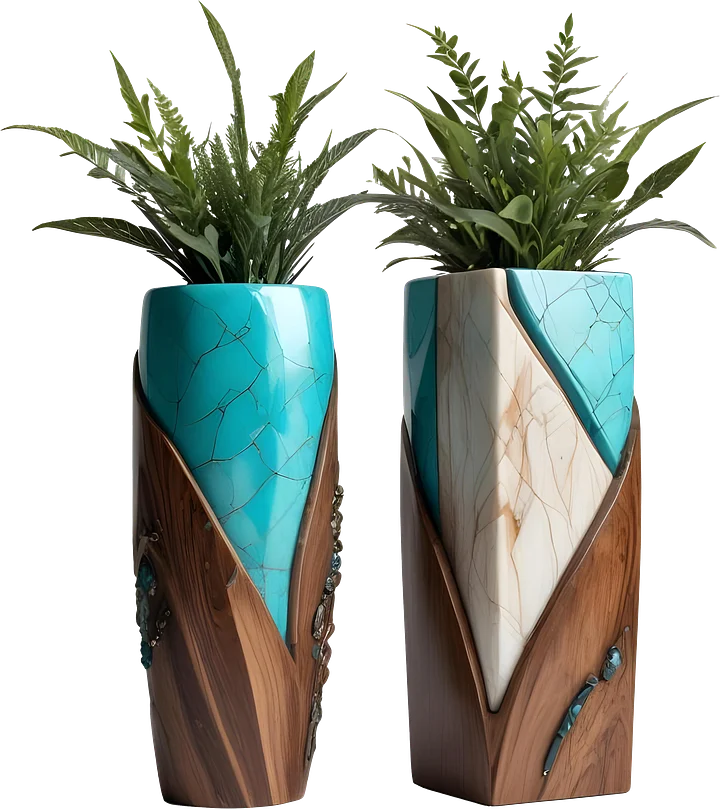 Collection song of the waves Art Deco Vase, PNG product image (1)