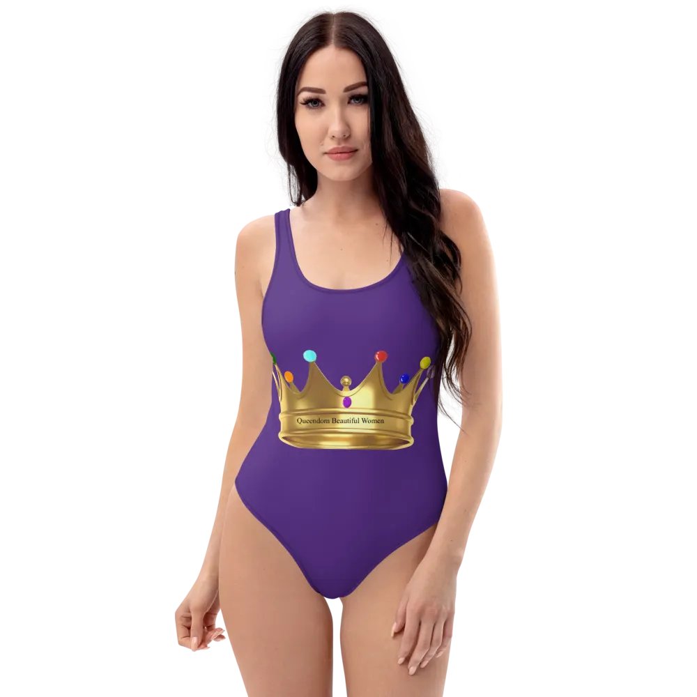 Queendom Beautiful Women Gemstone Crown Swimsuit/ Royal Purple (TM) product image (6)