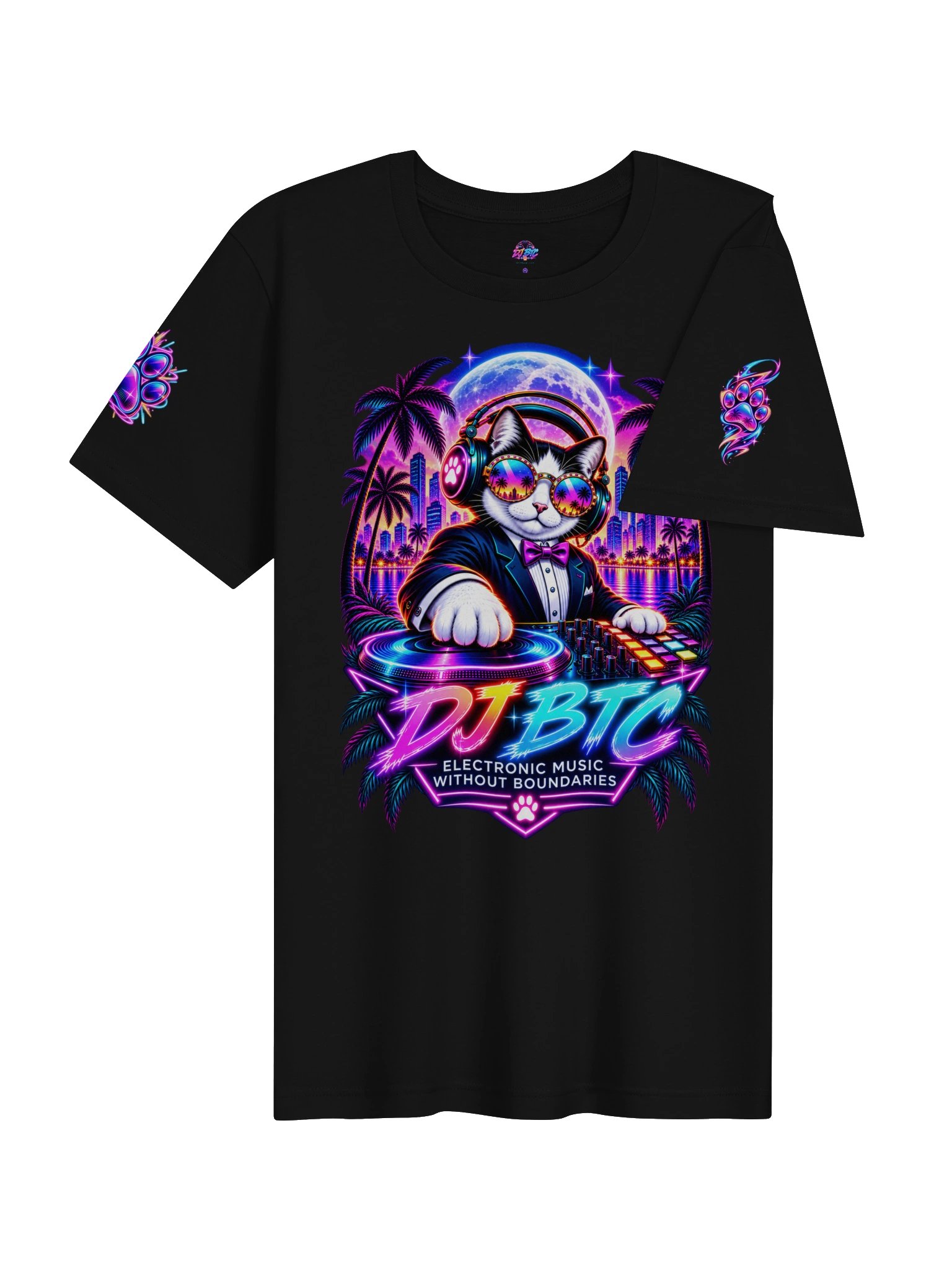 DJ BTC – THE Bob Thunder Cat Collection | Neon Nights Tee product image (4)