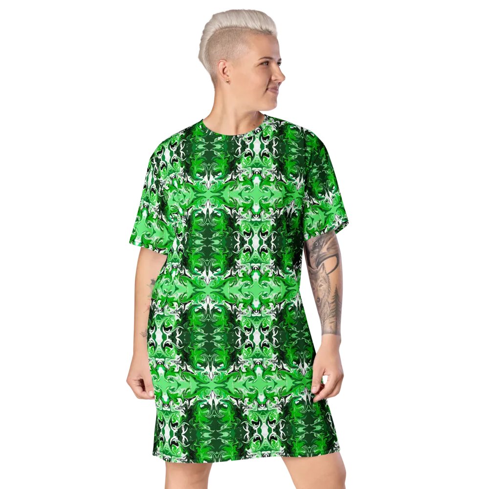 Green Swirl T-Shirt Dress product image (7)
