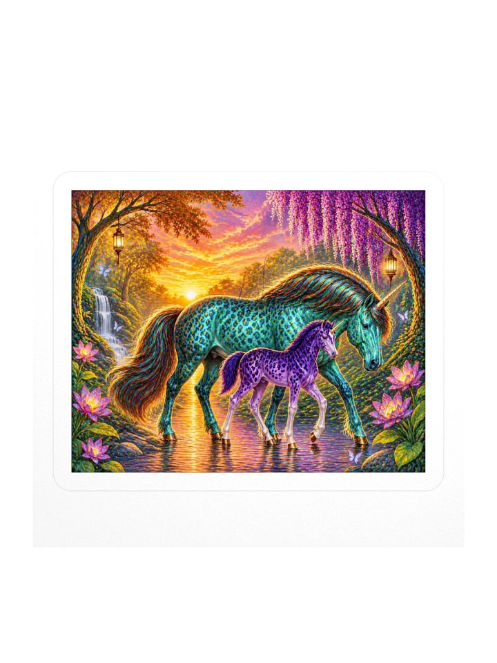 Teal & Violet Sunset Unicorns Sticker product image (1)