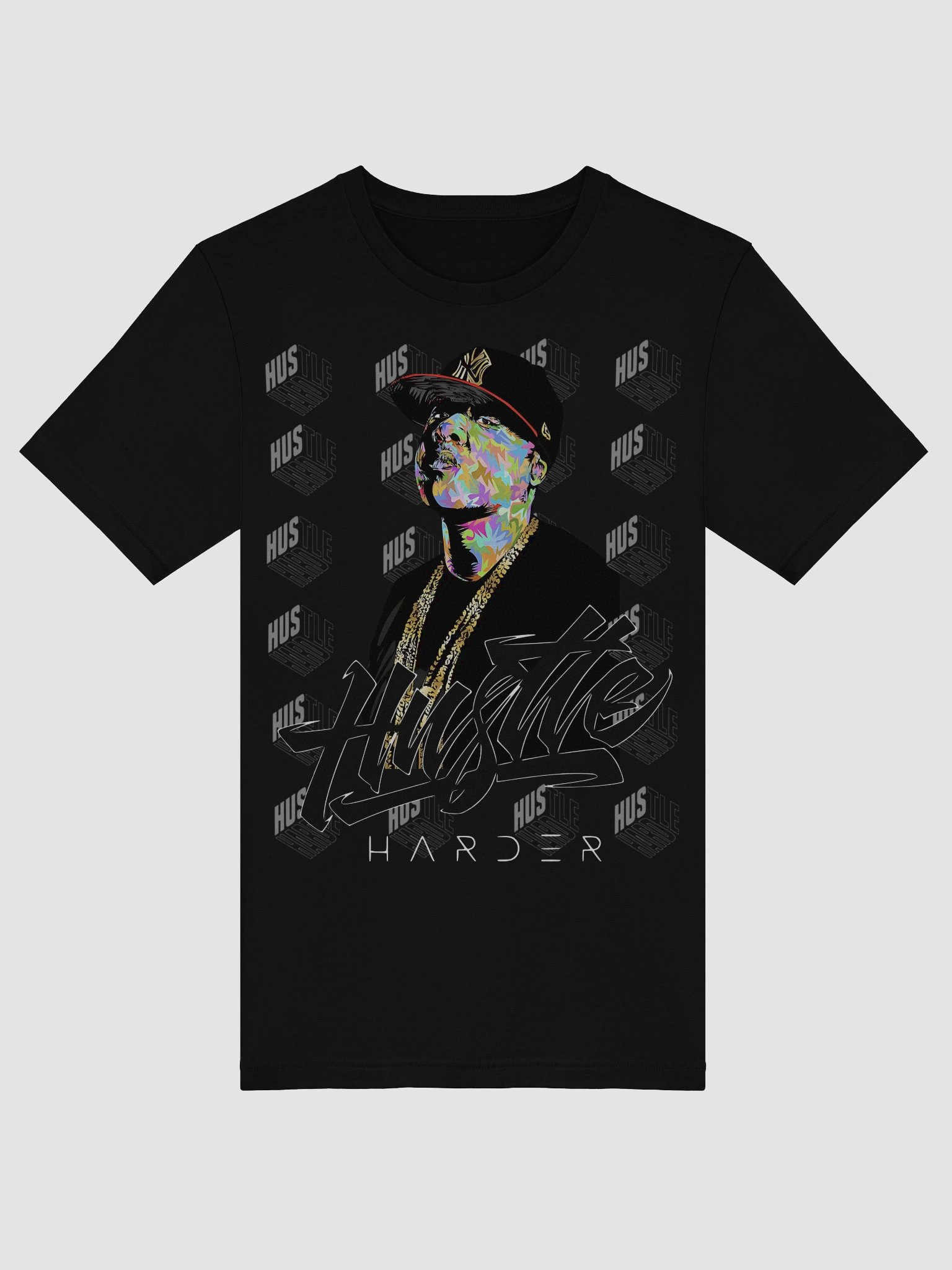 Hustle Harder Portrait T-Shirt (5XL) Available product image (19)