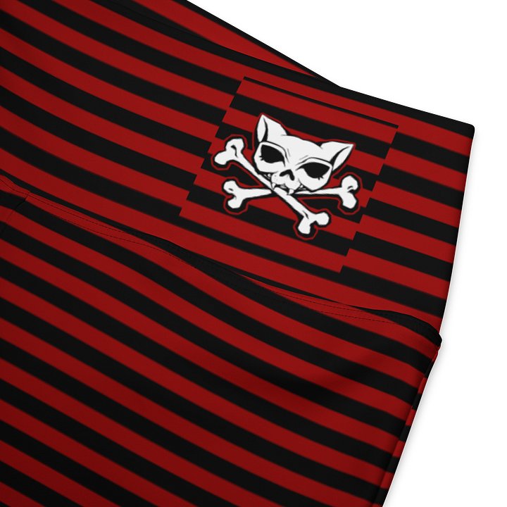 Red and Blaque Stripped Kat Skull Flares product image (2)