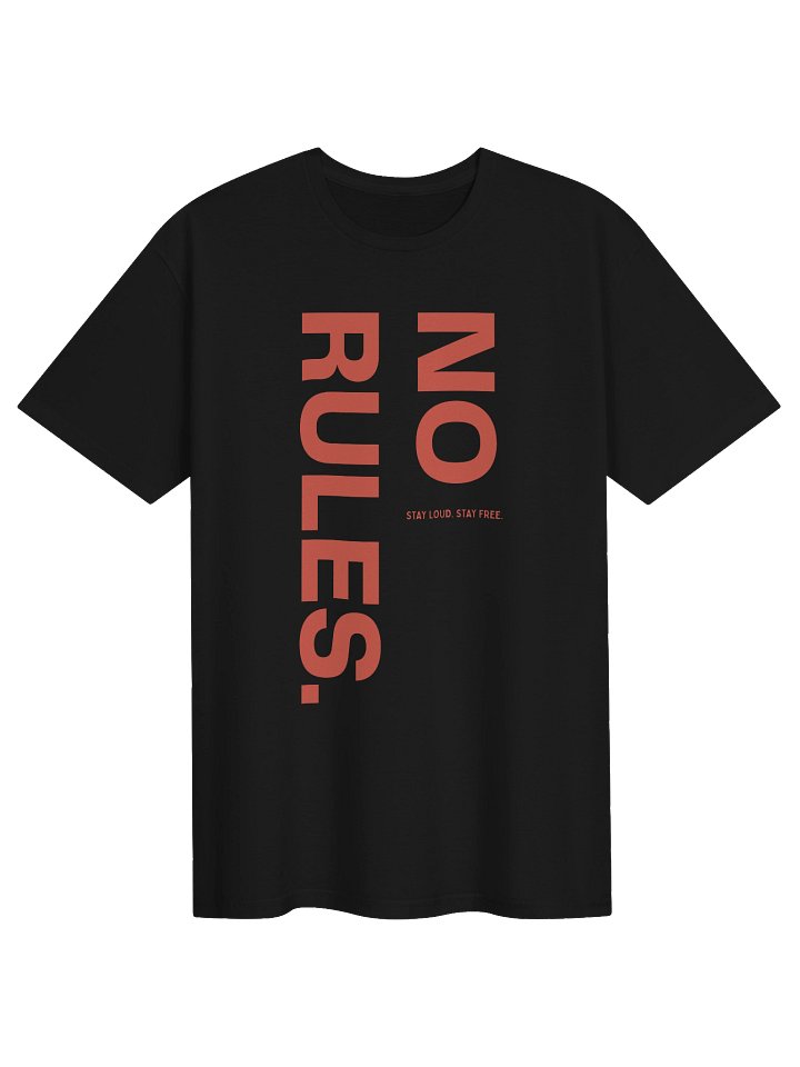 NO RULES Minimalist Graphic T-Shirt – Black product image (1)