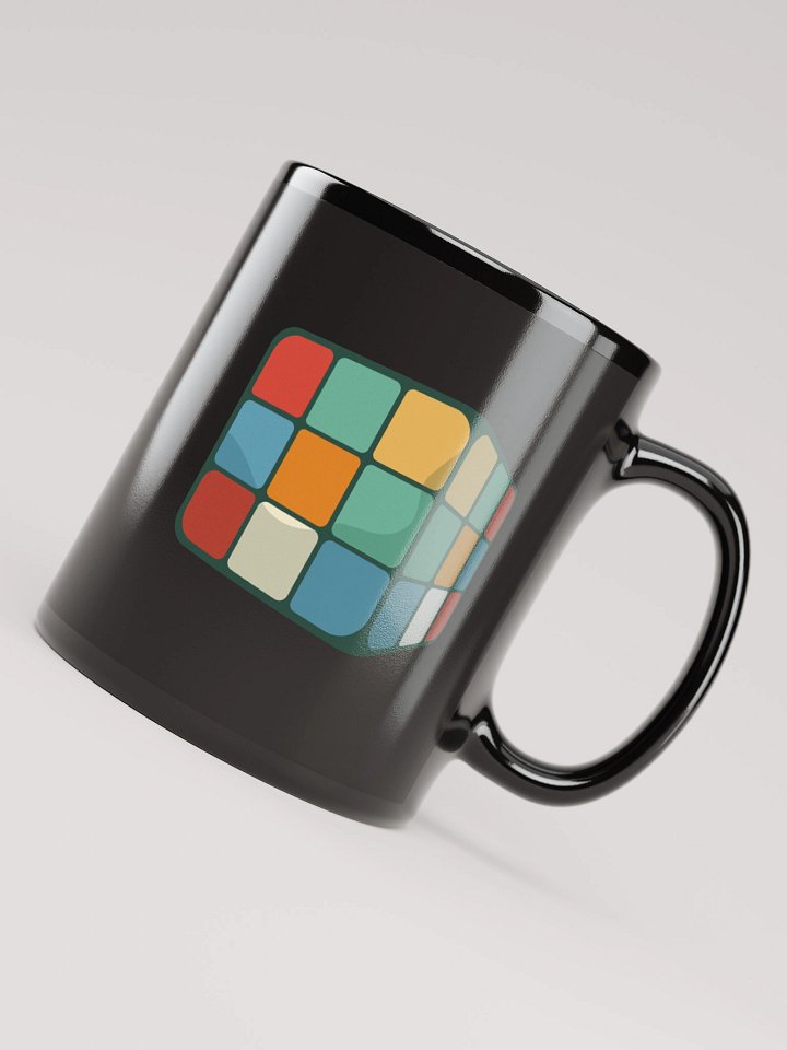 70s Rubiks Cube Black Coffee Mug - Double Sided Print product image (2)