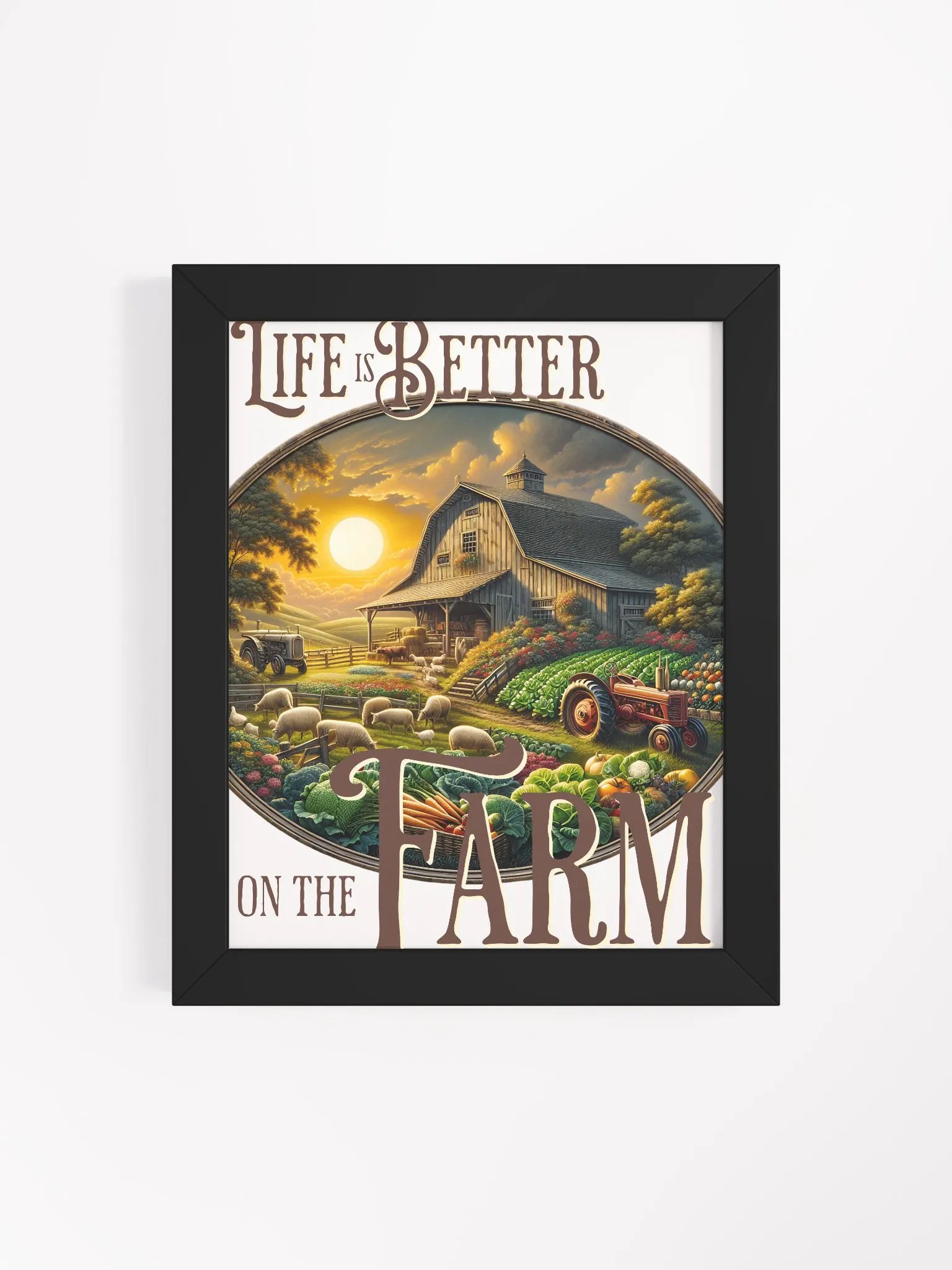 Life is Better on the Farm Framed Poster | Where Simplicity Meets Serenity | A Tribute to the Beauty of Rural Living | Homegrown Happiness | Farm Life, a Life Well Lived product image (4)