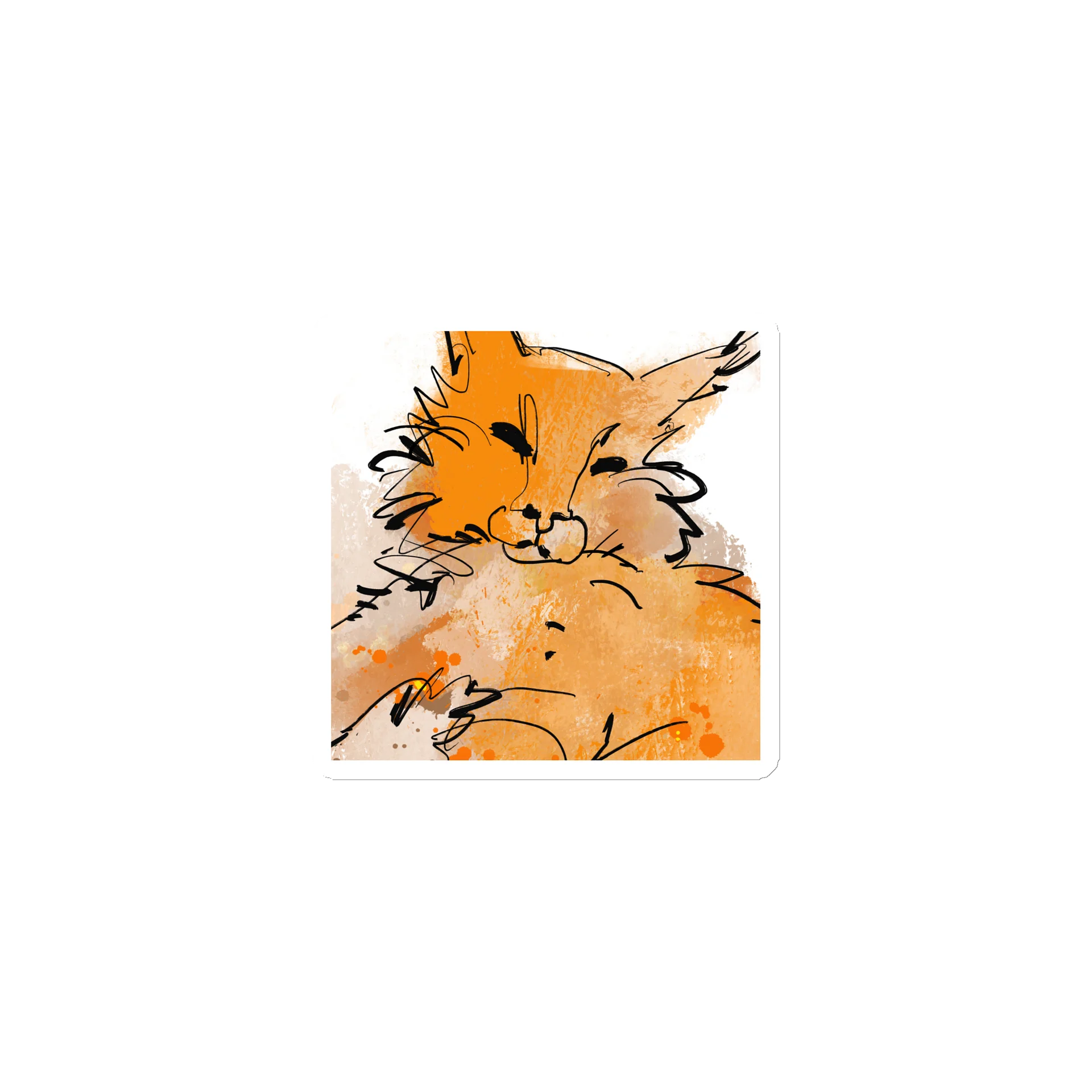 Orange Moggy Cat Art Magnet | Quirky Cat Gift product image (1)