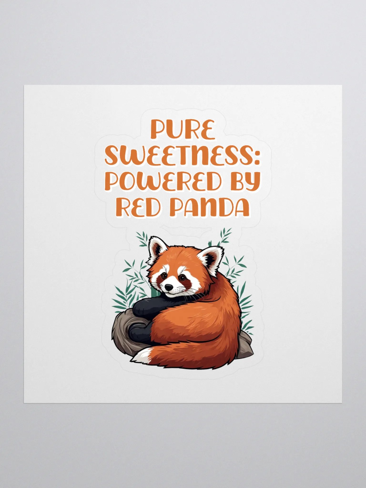 Pure Sweetness: Powered By Red Panda - Cute Animal Design Sticker product image (1)