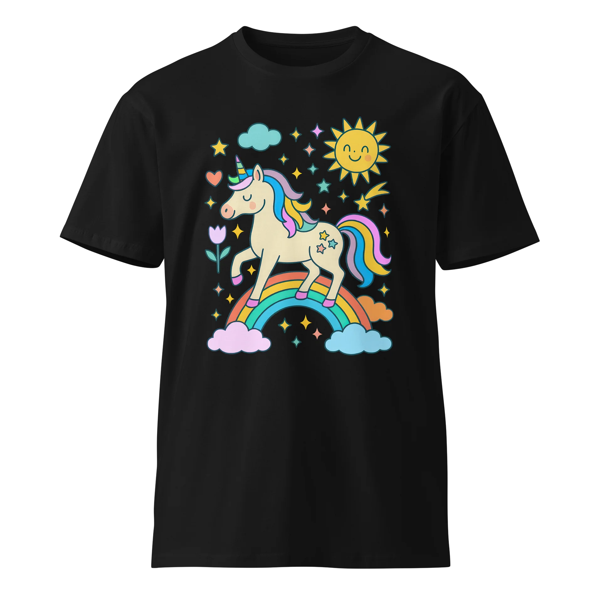 Sunshine Unicorn - Dollhouse Color Burst Aesthetic - AS Colour Unisex Premium T-Shirt product image (3)