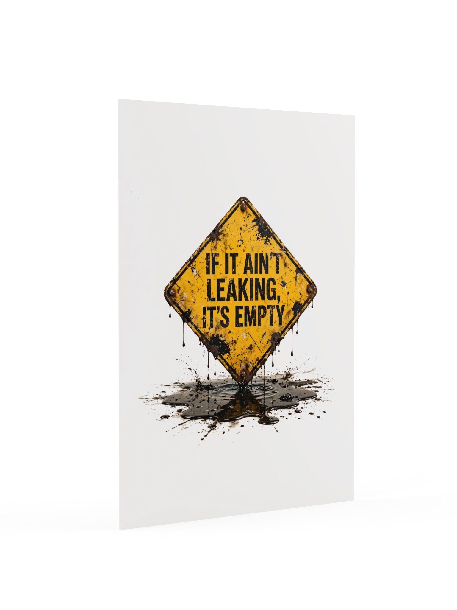If It Ain't Leaking It's Empty Funny Mechanic Garage Poster product image (2)