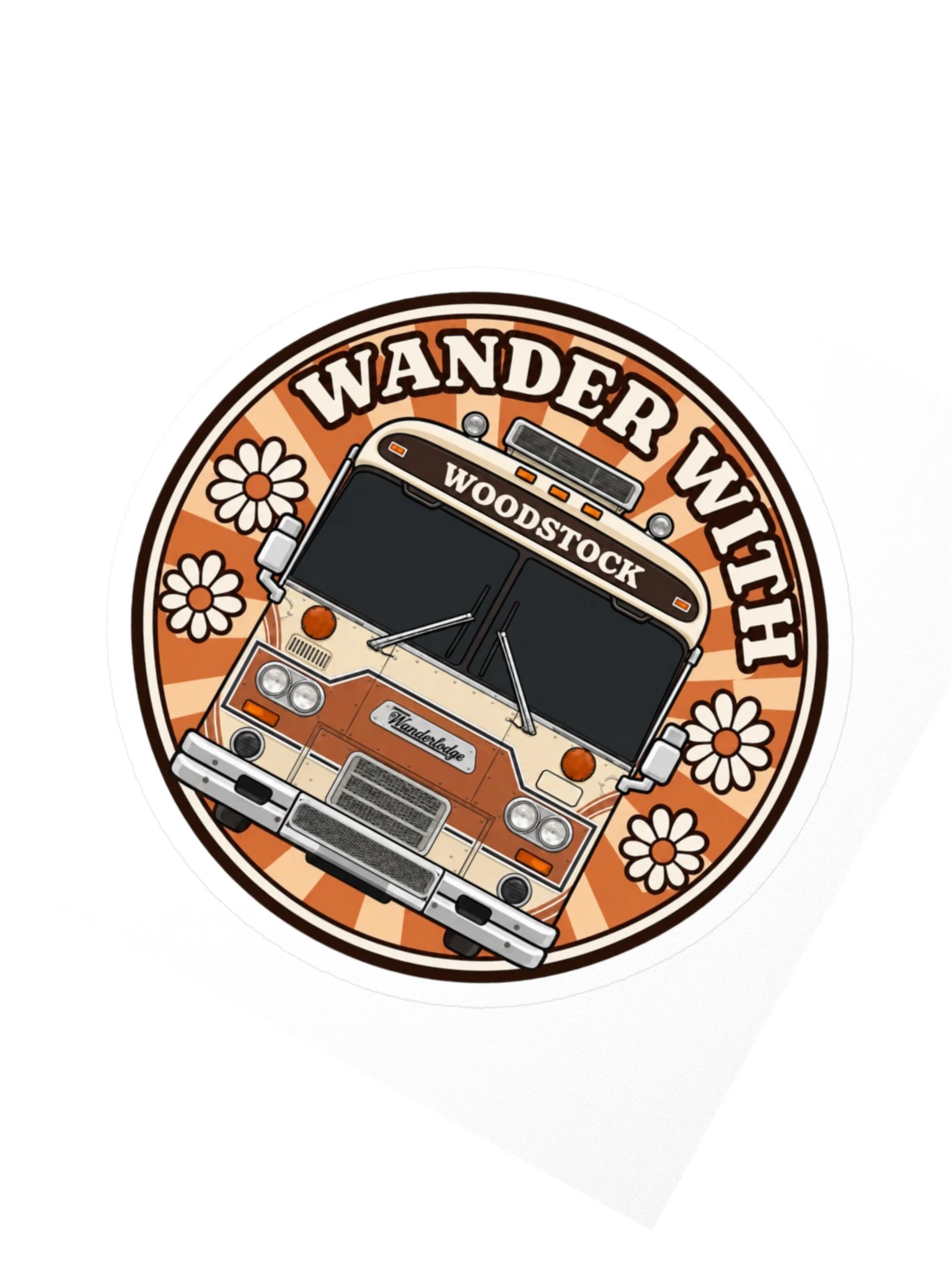 Woodstock Groovy Daisy Sticker — Dark Windshield product image (2)