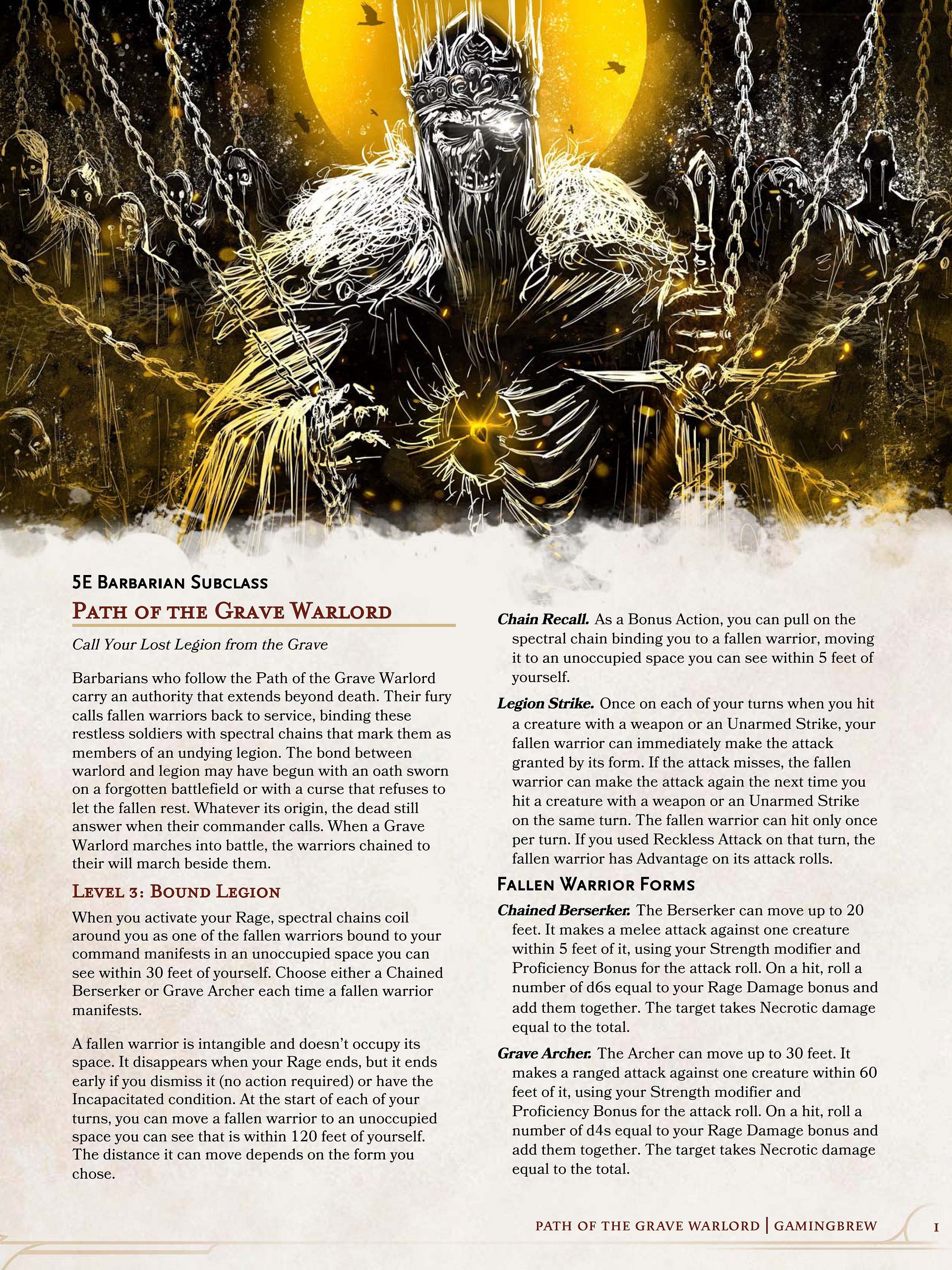 Path of the Grave Warlord | 5.5E Barbarian Subclass product image (2)