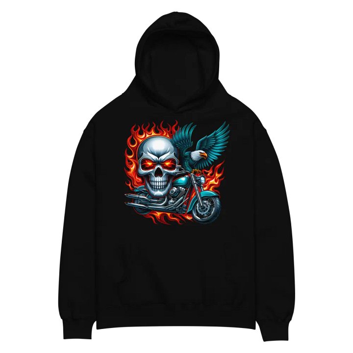 Eagle Fire Skull Oversized Hoodie #5 product image (2)