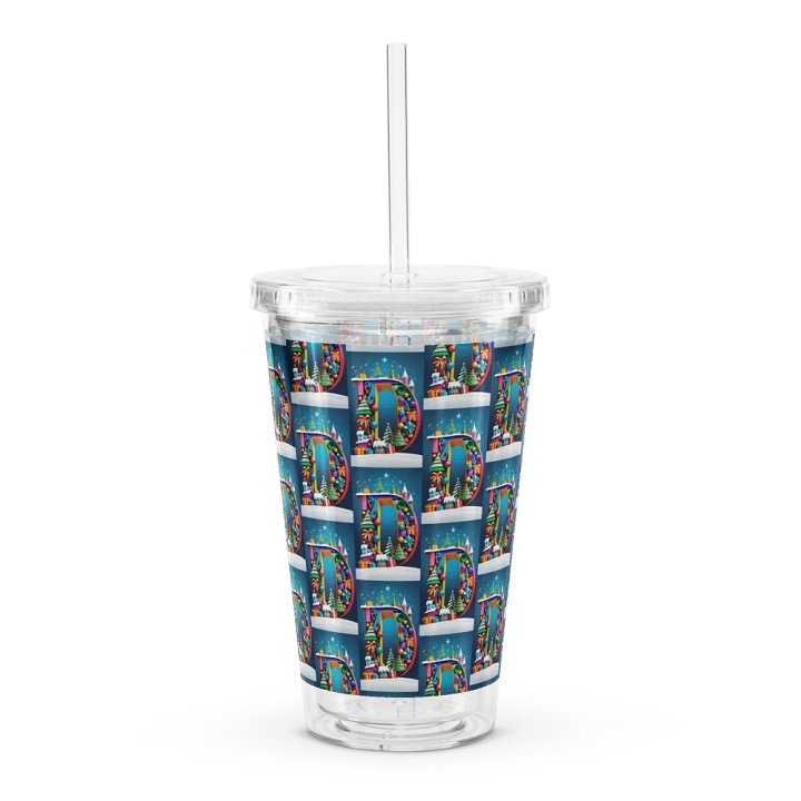 Christmas Monogram Letter D(2) Plastic Tumbler product image (1)