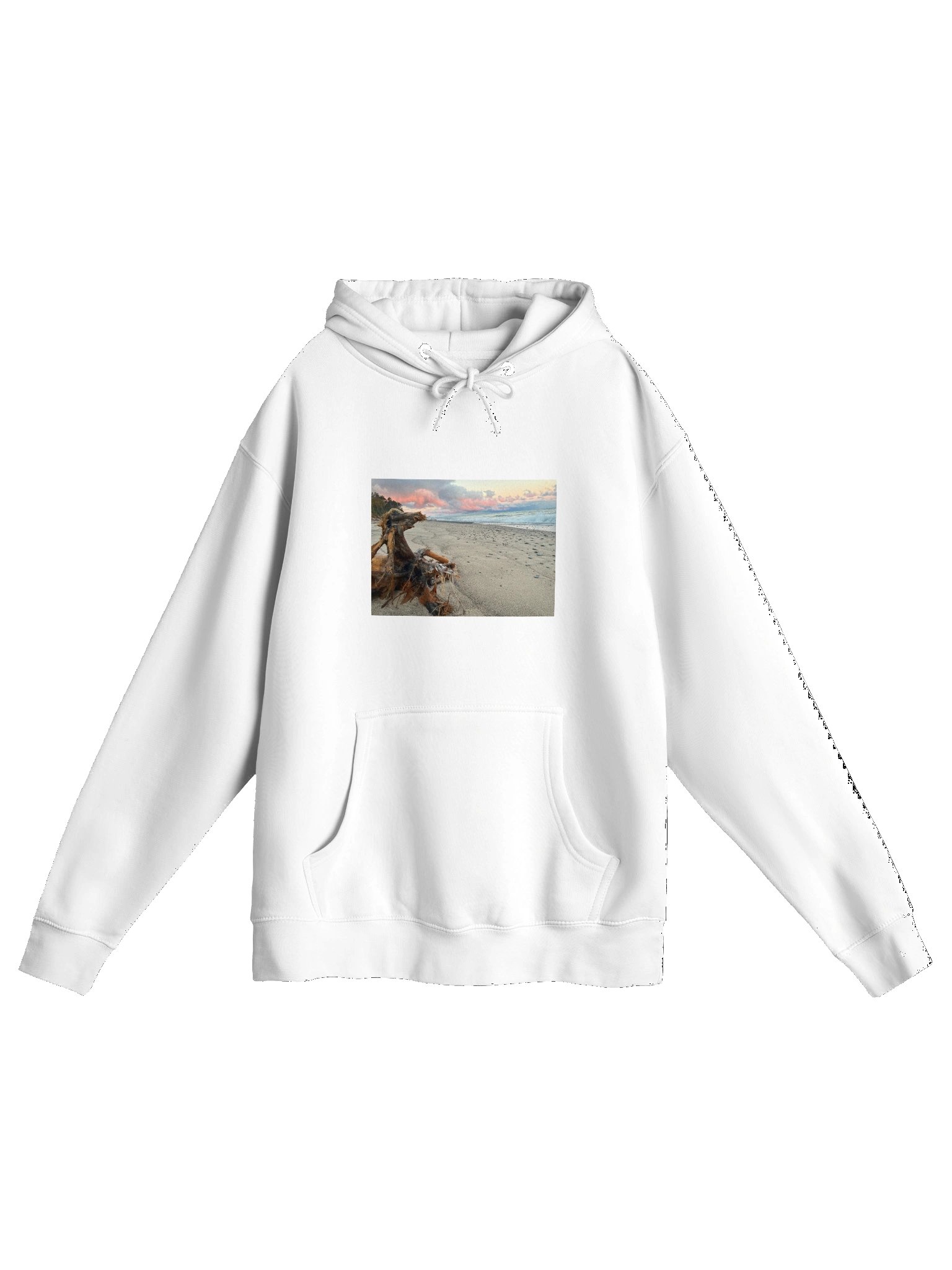 Driftwood dragon and pink clouds on Lake Superior Hoodie product image (1)