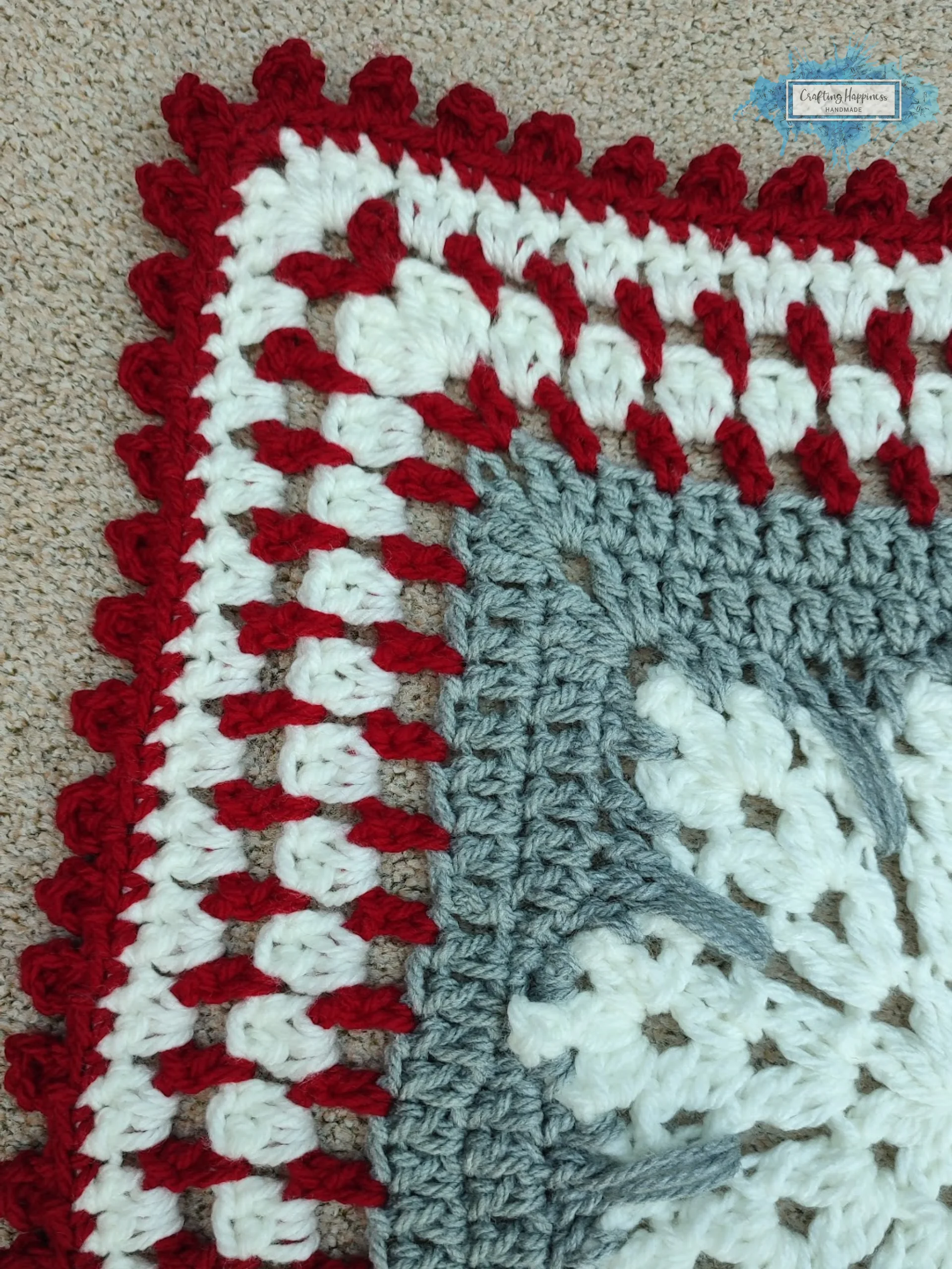 Winter Snowflake Crochet Afghan Pattern | Granny Square Blanket (PDF) product image (2)