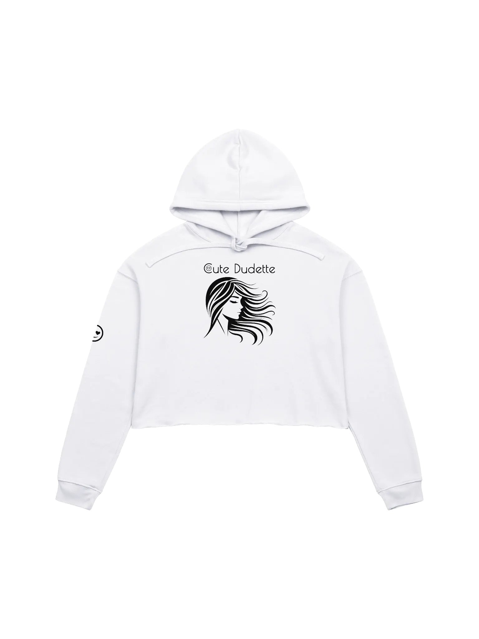 Cute Dudette Women's White Crop Hoodie product image (1)