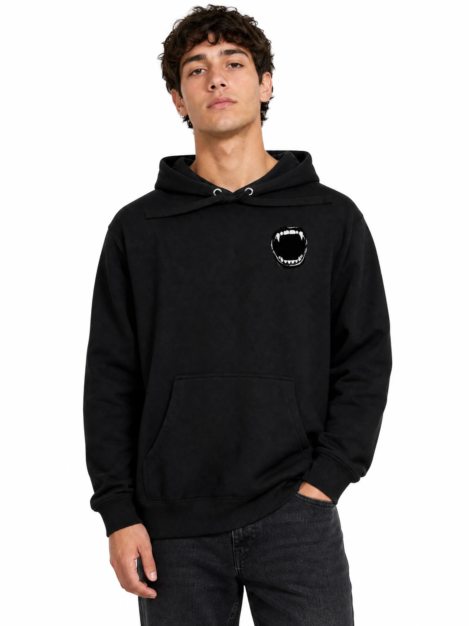 Vampire Fangs Graphic Hoodie | Minimalist Gothic product image (2)
