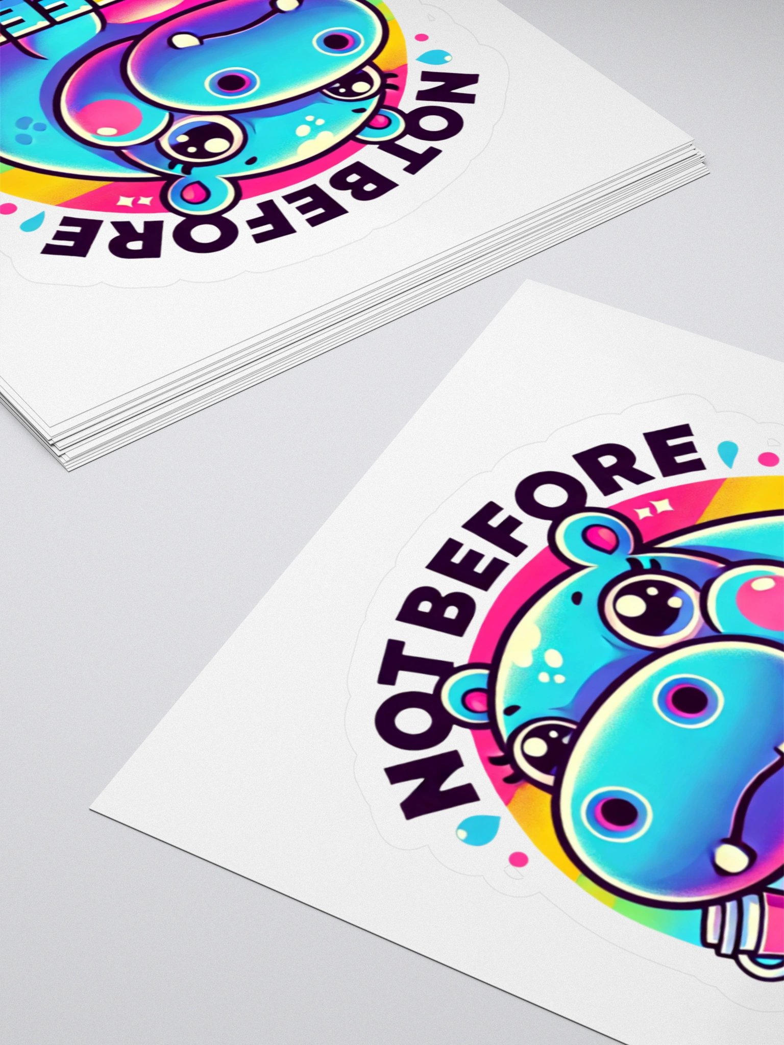 Not Before Coffee Hippo Sticker product image (15)