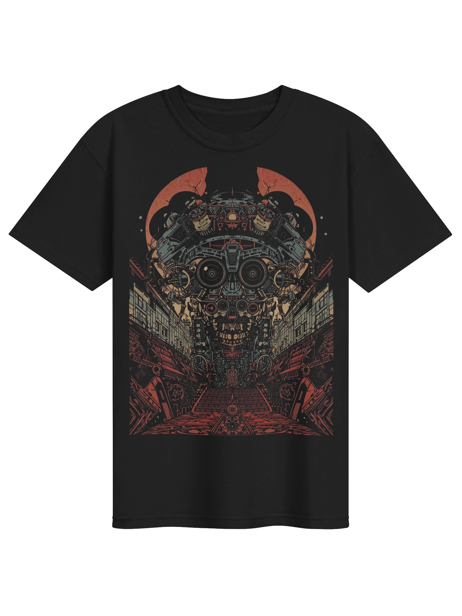 Retro-Futurist Robot Skull Heavyweight T-Shirt product image (1)